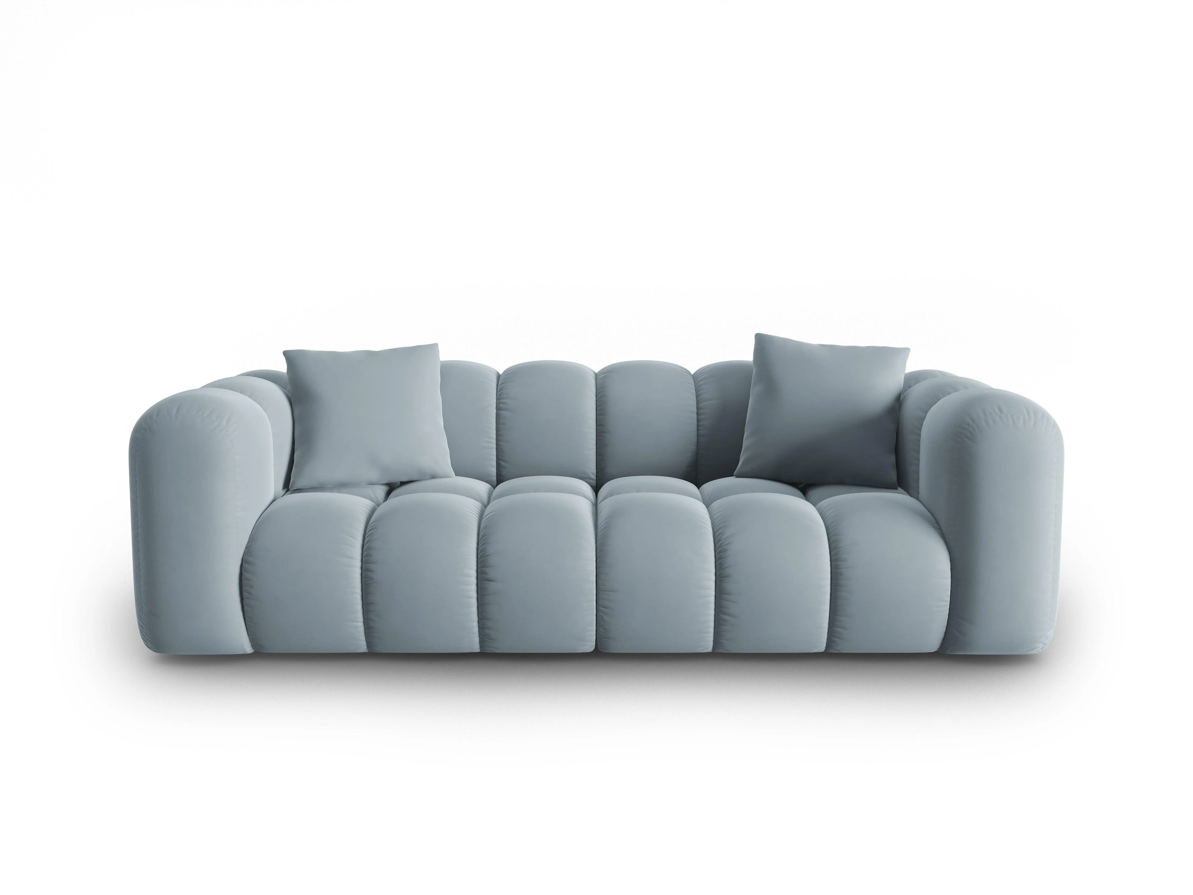Sofa aksamitna 3-osobowa HALLEY jasnoniebieski - Image 3