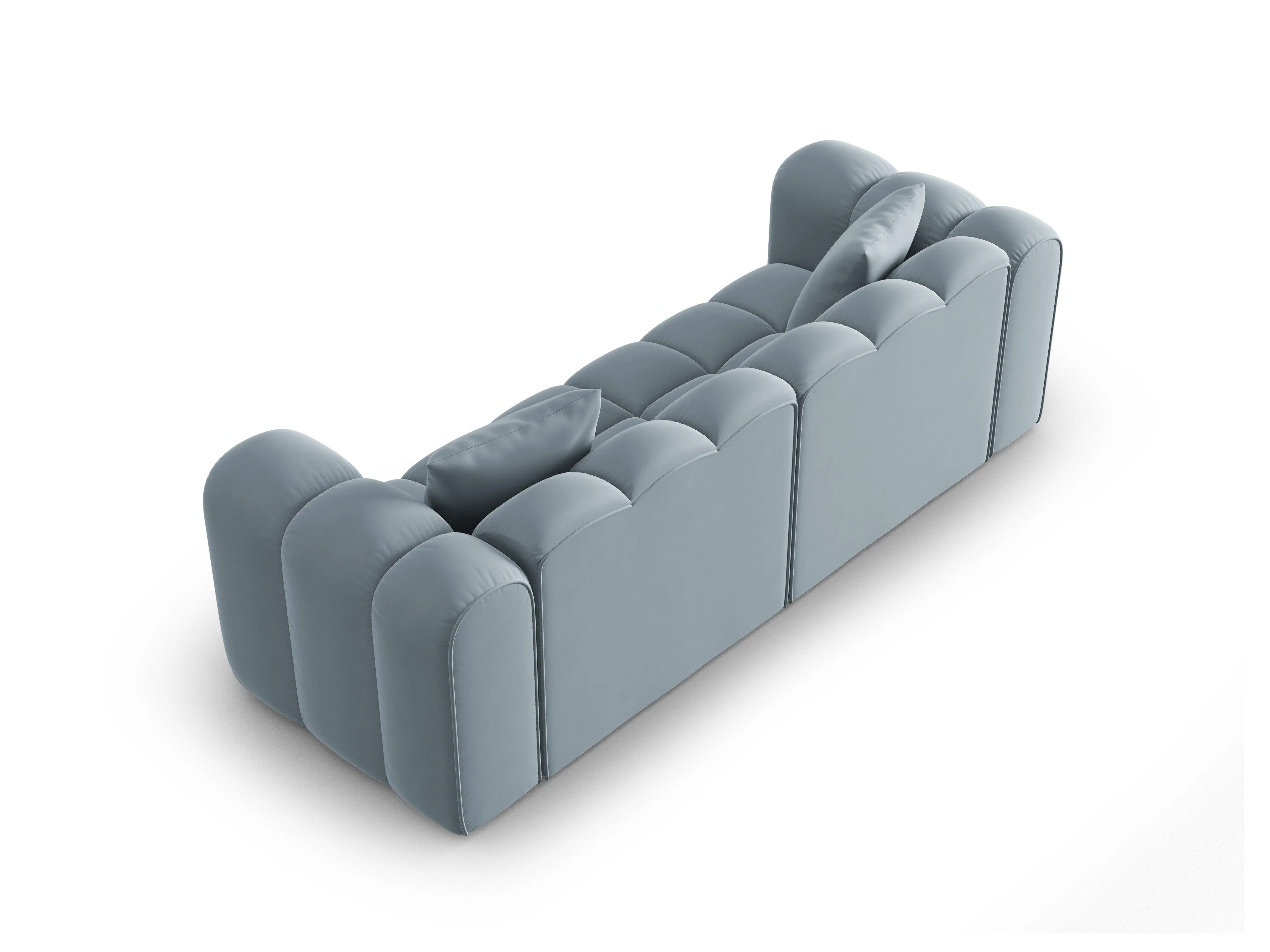 Sofa aksamitna 3-osobowa HALLEY jasnoniebieski - Image 4