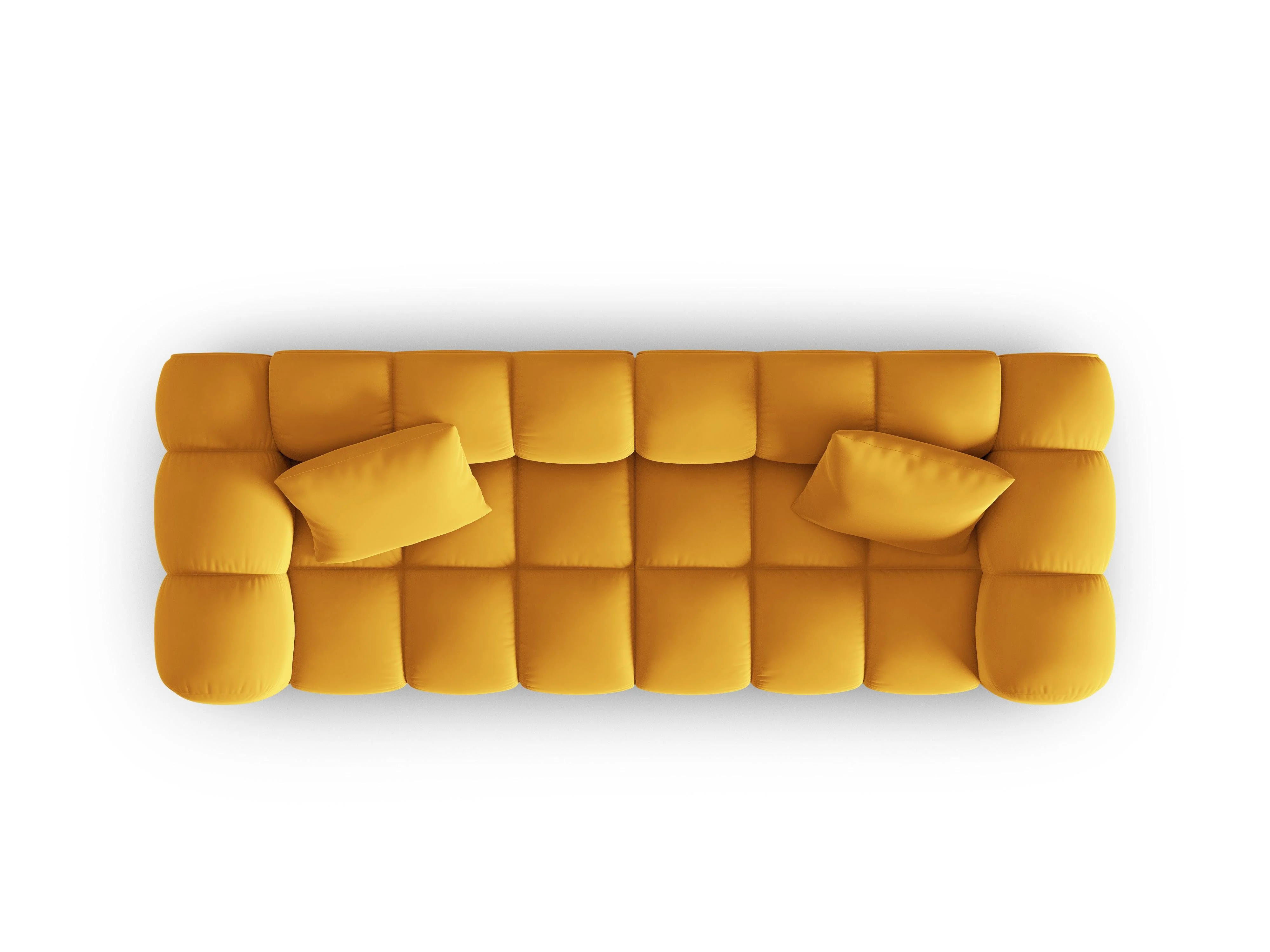 Sofa aksamitna 3-osobowa HALLEY żółty - Image 4