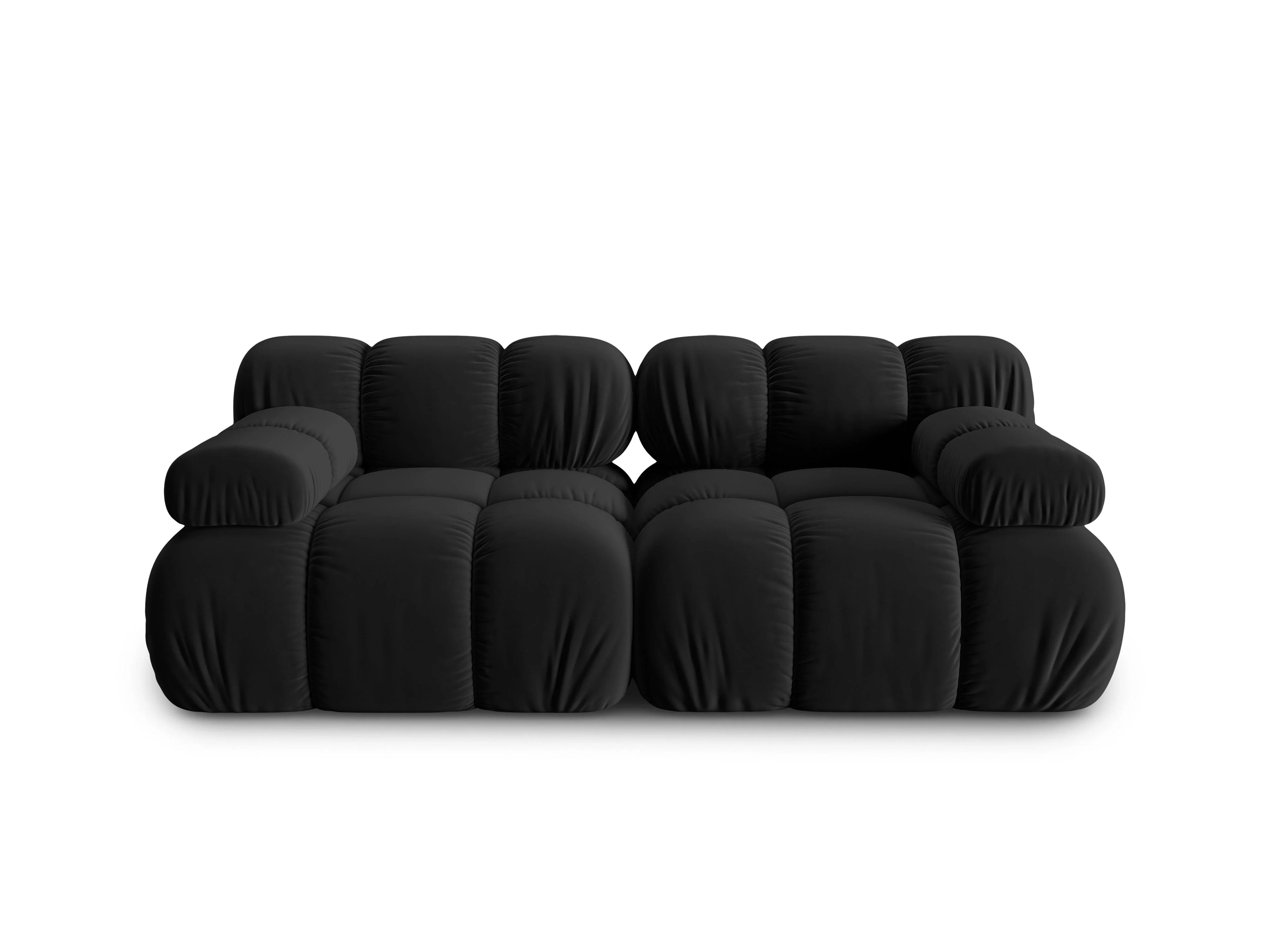 Sofa aksamitna 2-osobowa TROPEA czarny - Image 3