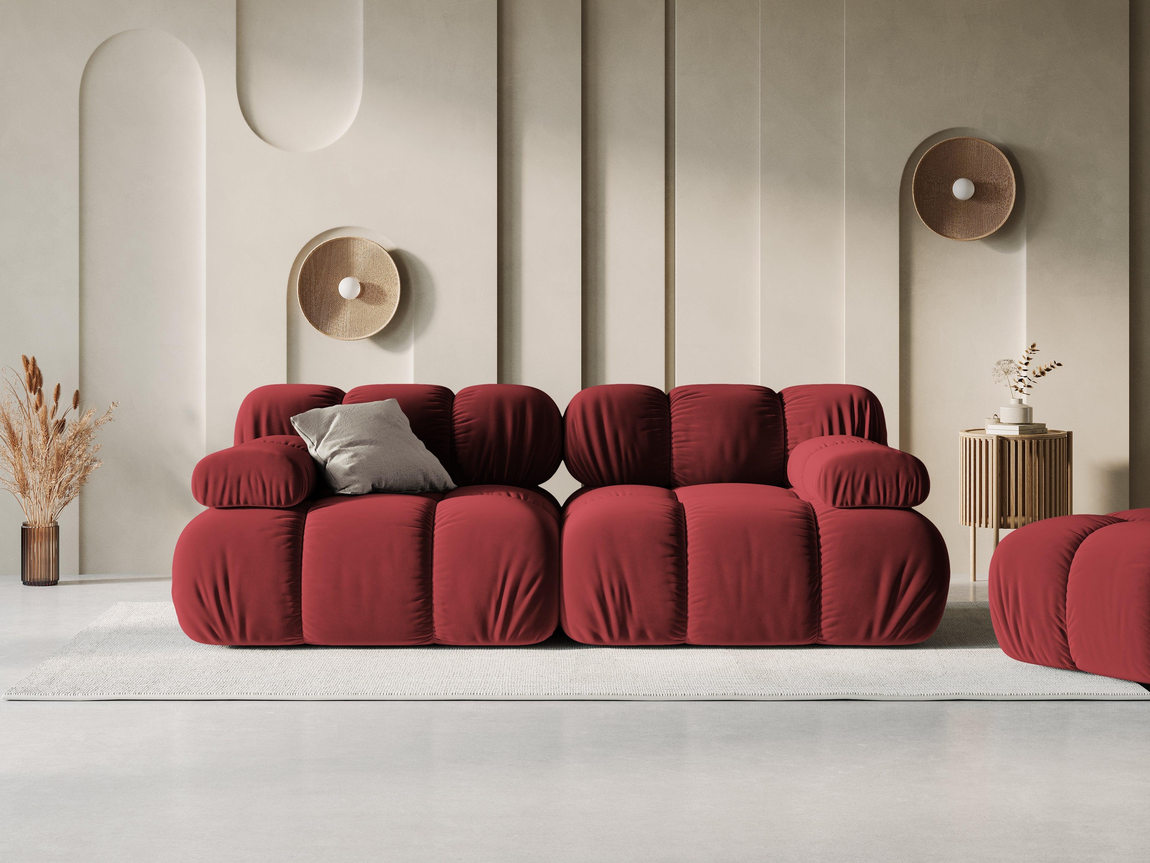 Sofa aksamitna 2-osobowa TROPEA rubinowy - Image 2