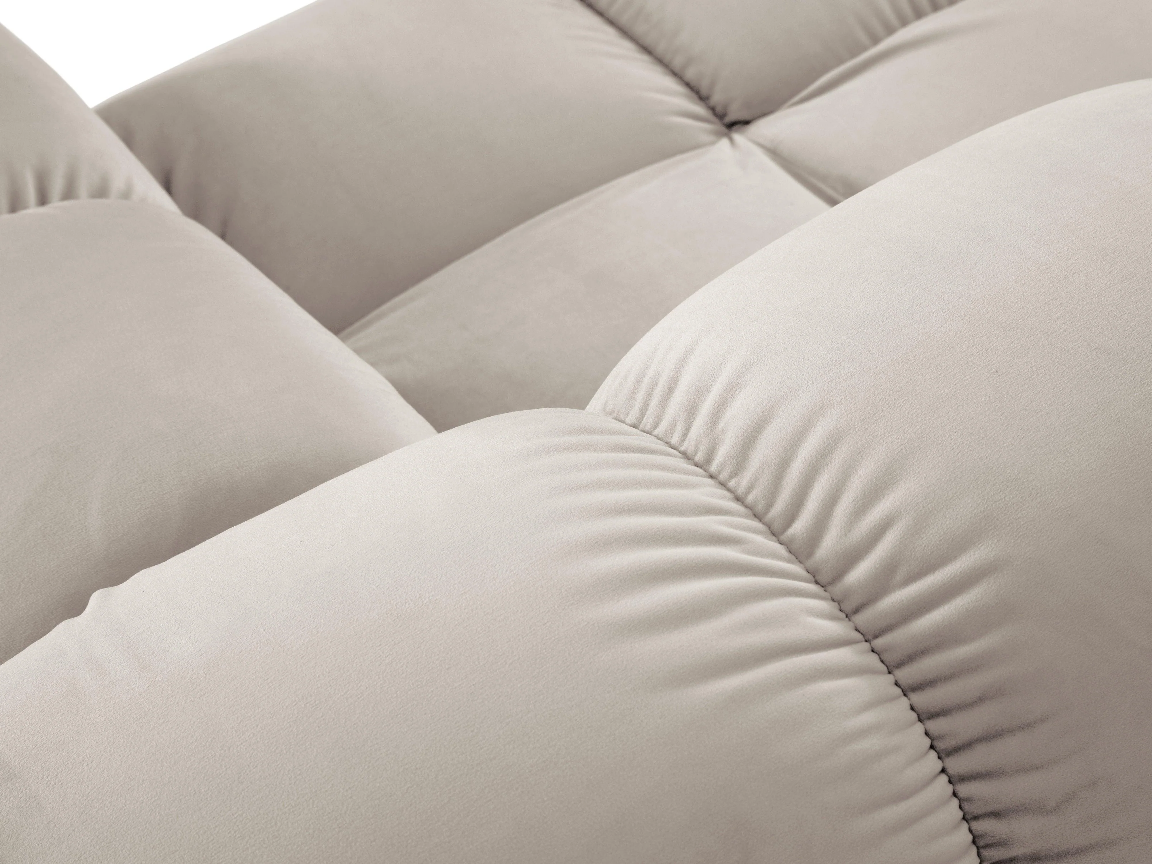 Sofa aksamitna 2-osobowa TROPEA jasnobeżowy - Image 6