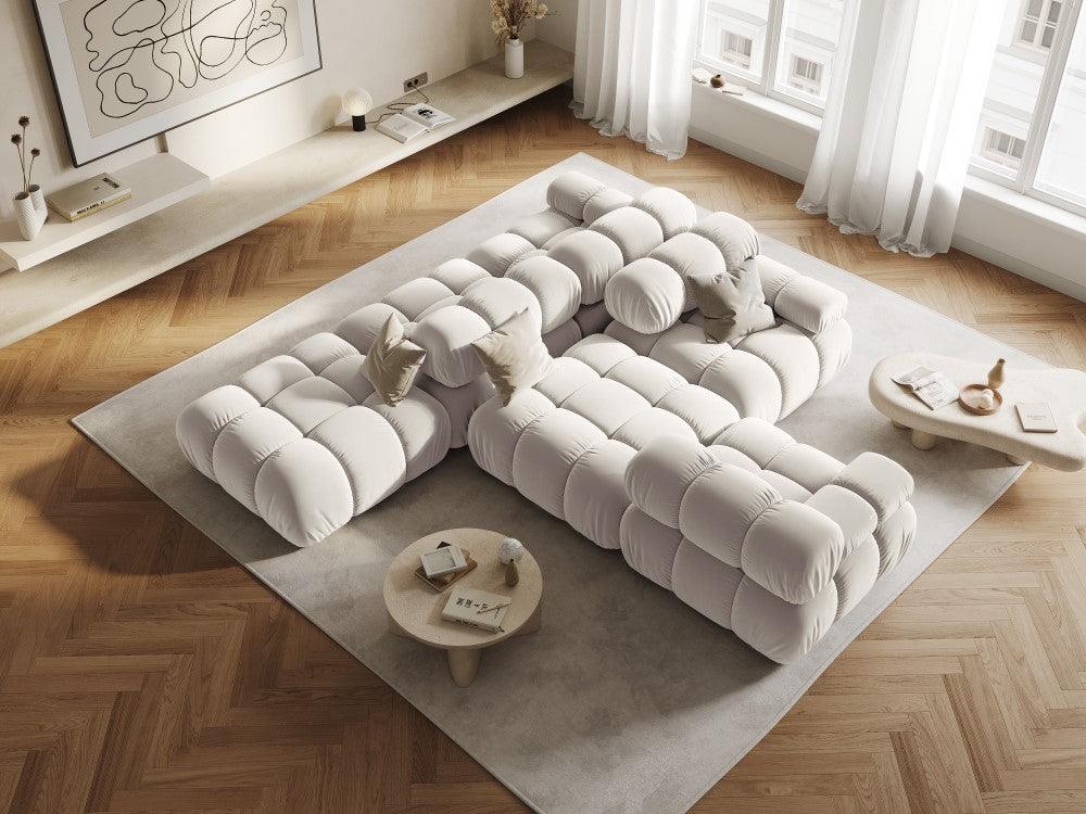 Sofa aksamitna 2-osobowa TROPEA jasnobeżowy - Image 9