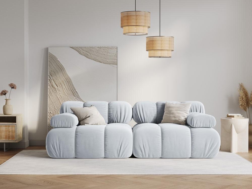 Sofa aksamitna 2-osobowa TROPEA jasnoniebieski - Image 8