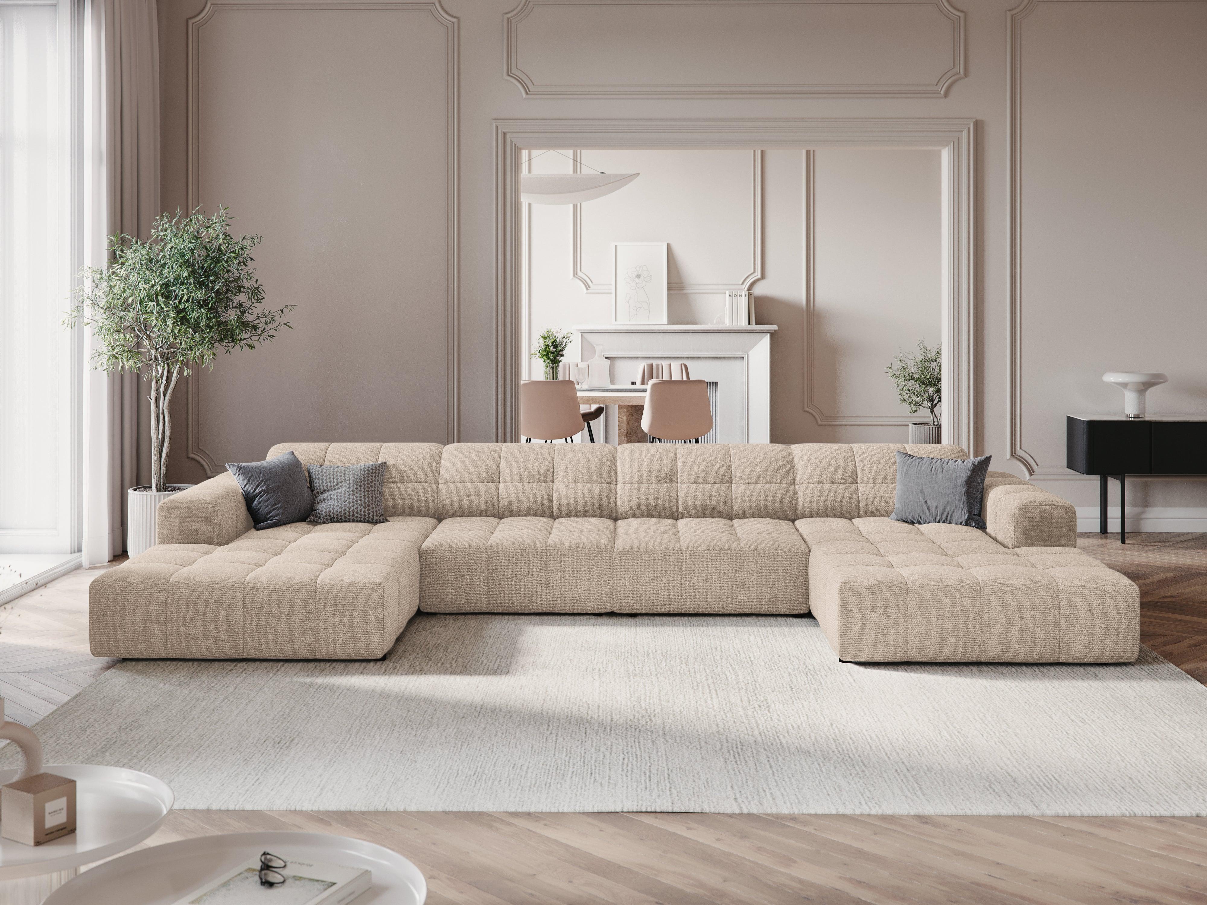 Sofa panoramiczna 6-osobowa CHICAGO beżowy szenil - Image 2