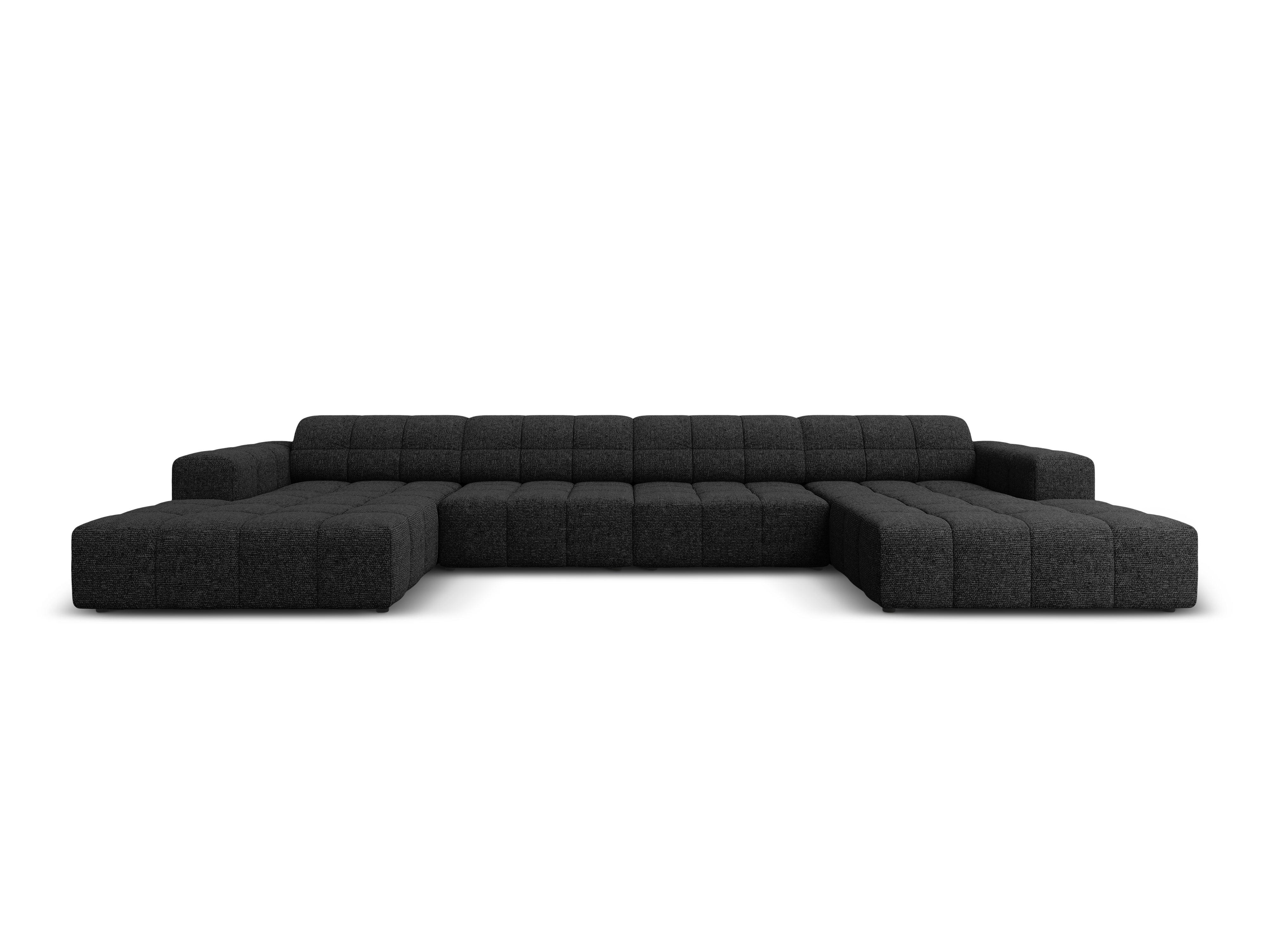 Sofa panoramiczna 6-osobowa CHICAGO czarny szenil - Image 3