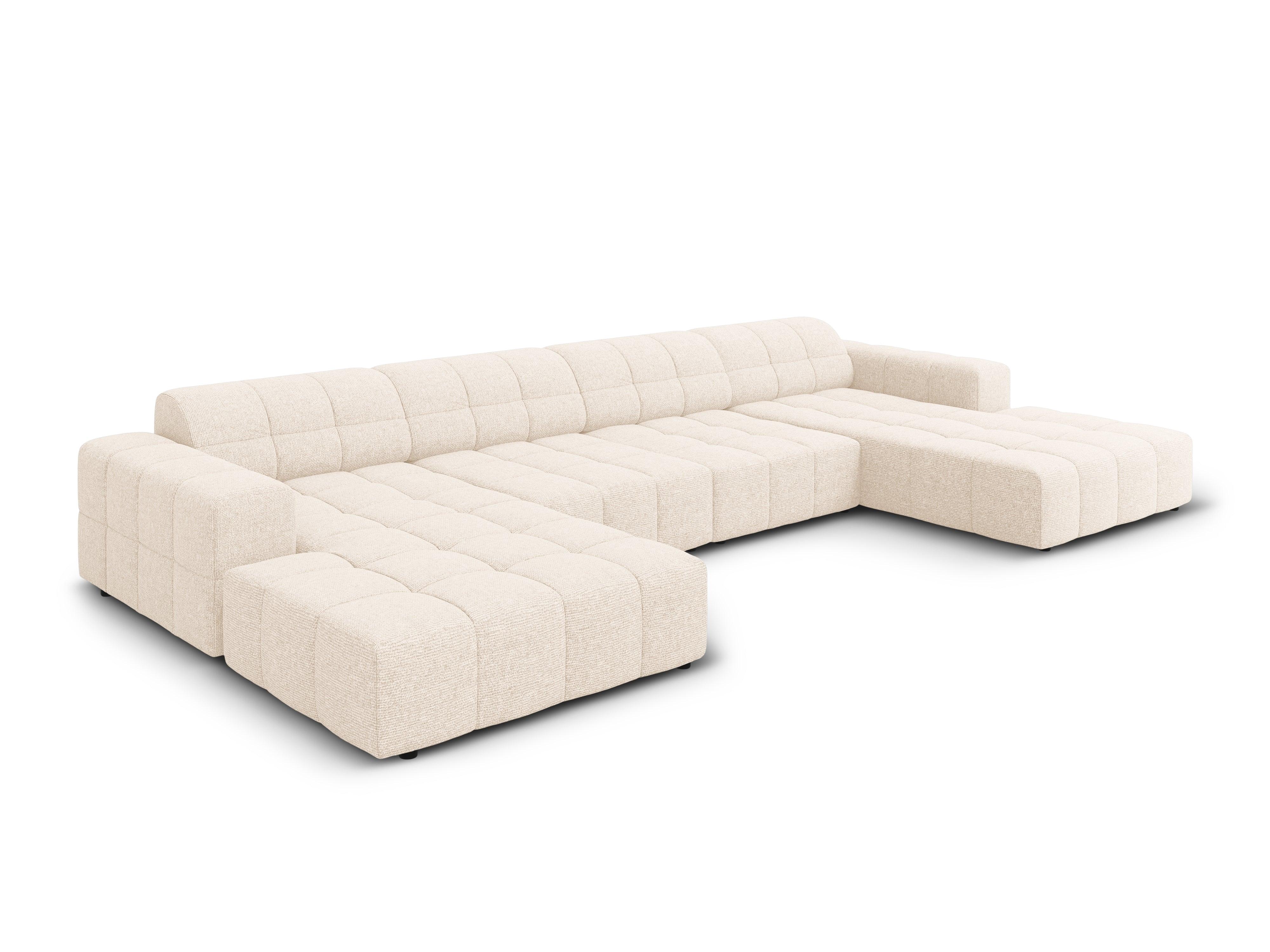Sofa panoramiczna 6-osobowa CHICAGO jasnobeżowy szenil