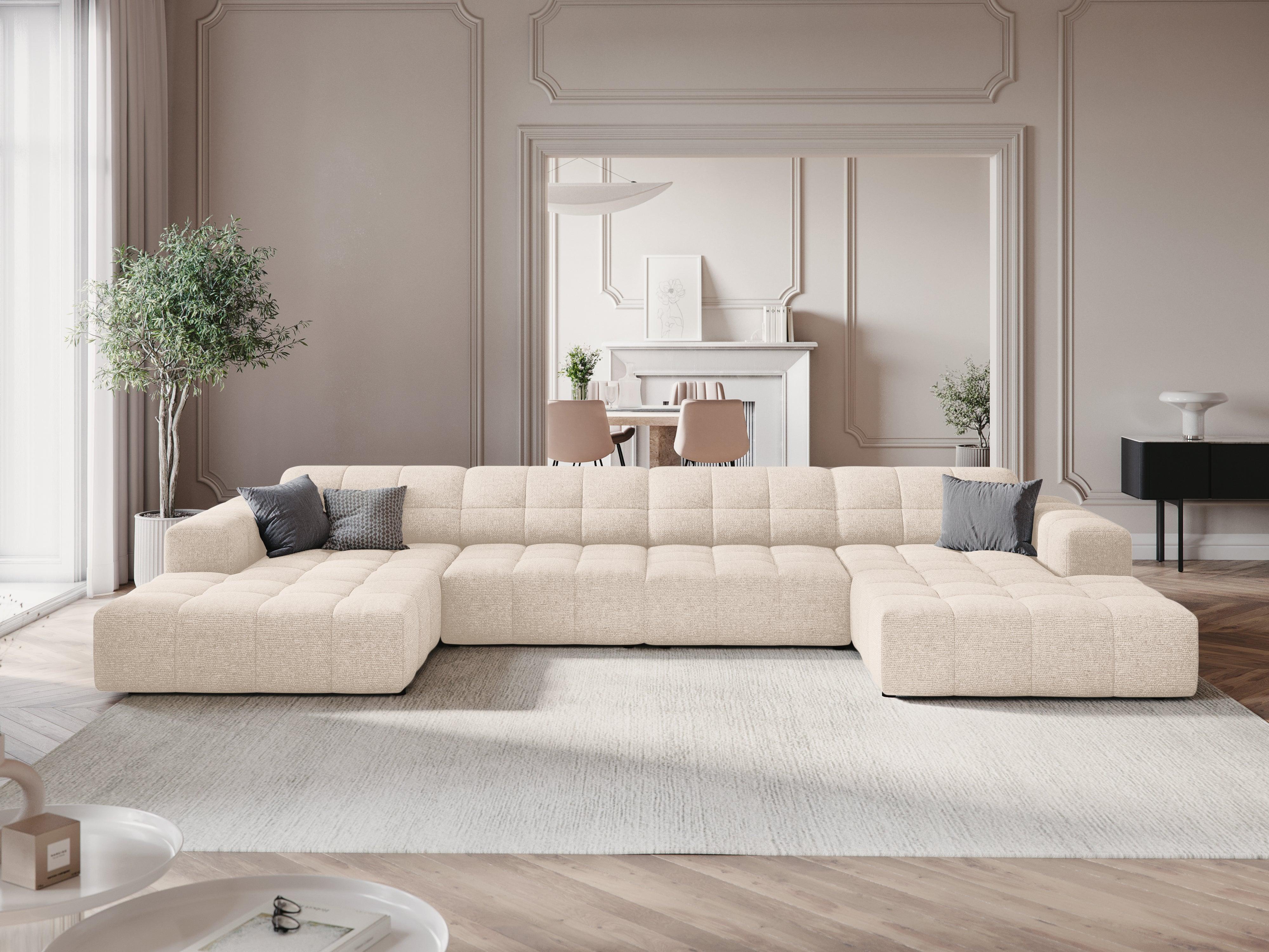 Sofa panoramiczna 6-osobowa CHICAGO jasnobeżowy szenil - Image 7