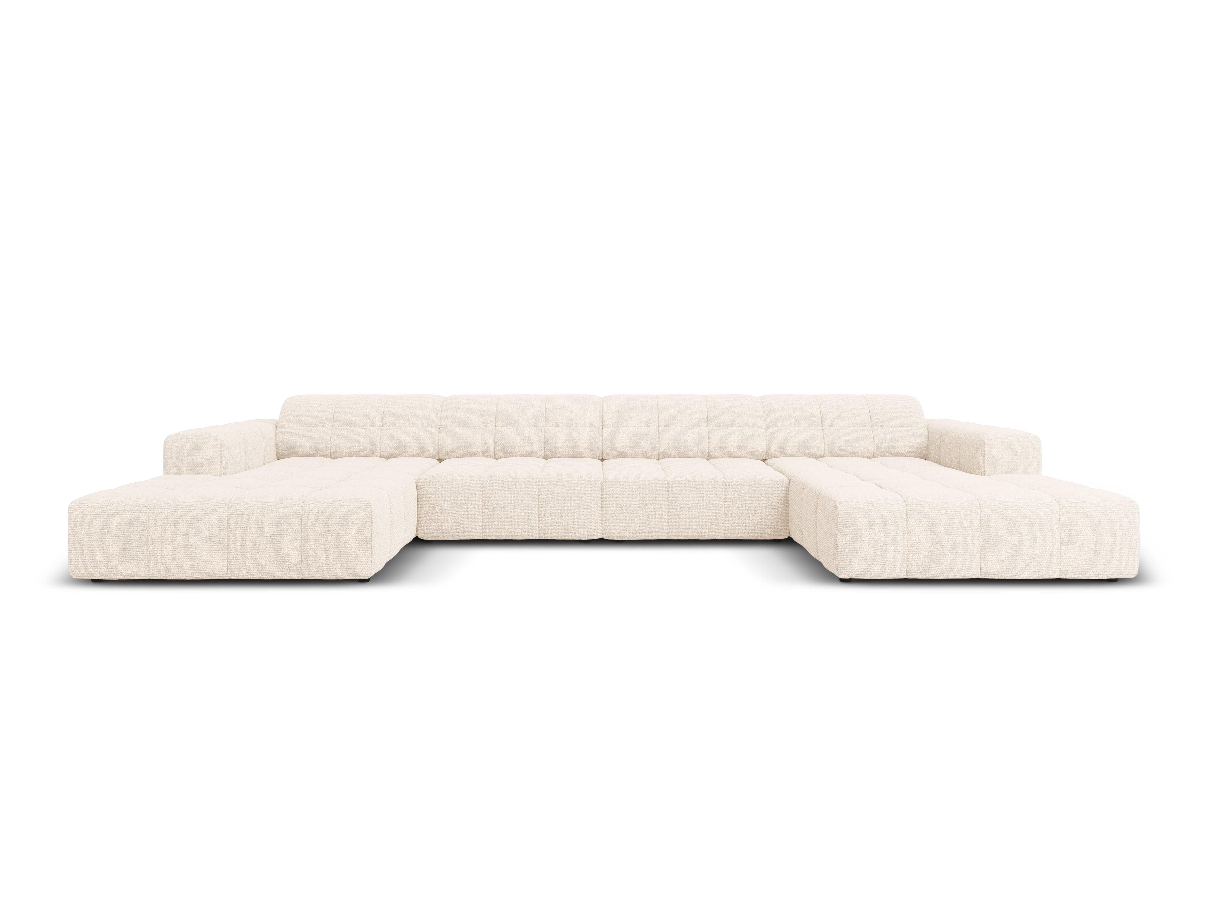 Sofa panoramiczna 6-osobowa CHICAGO jasnobeżowy szenil - Image 8