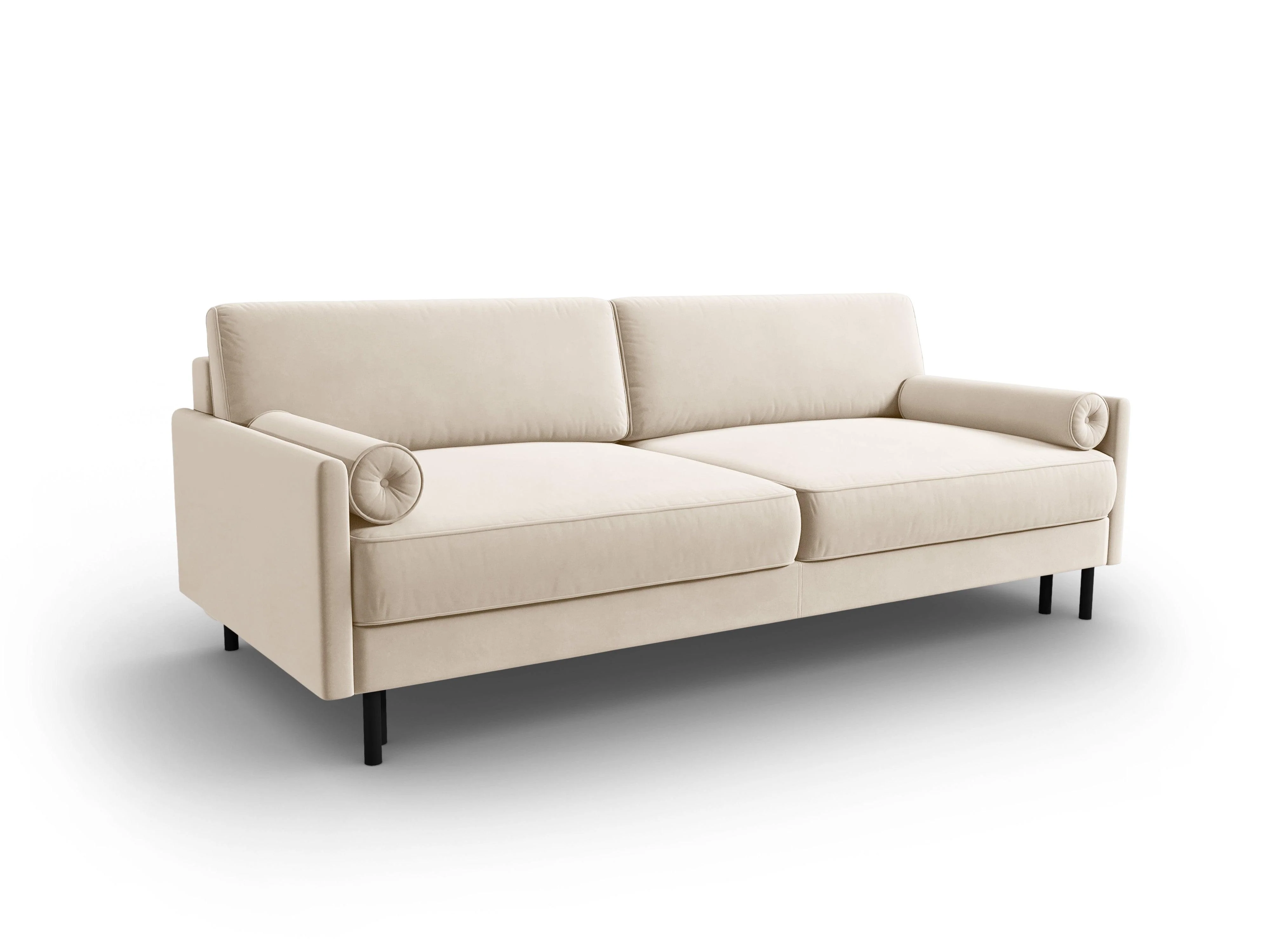 Sofa aksamitna z funkcją spania SCOTT jasnobeżowy