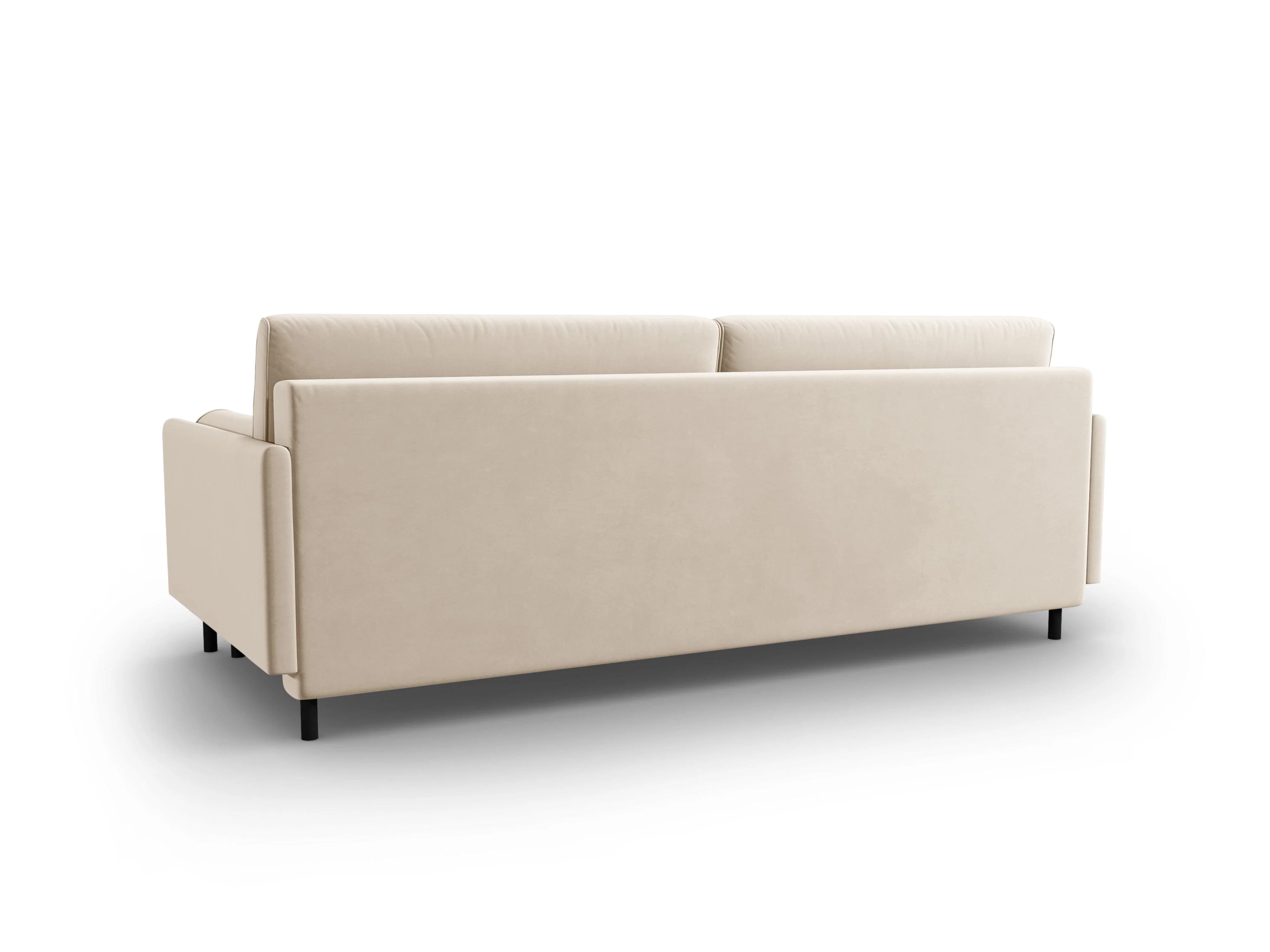 Sofa aksamitna z funkcją spania SCOTT jasnobeżowy - Image 3