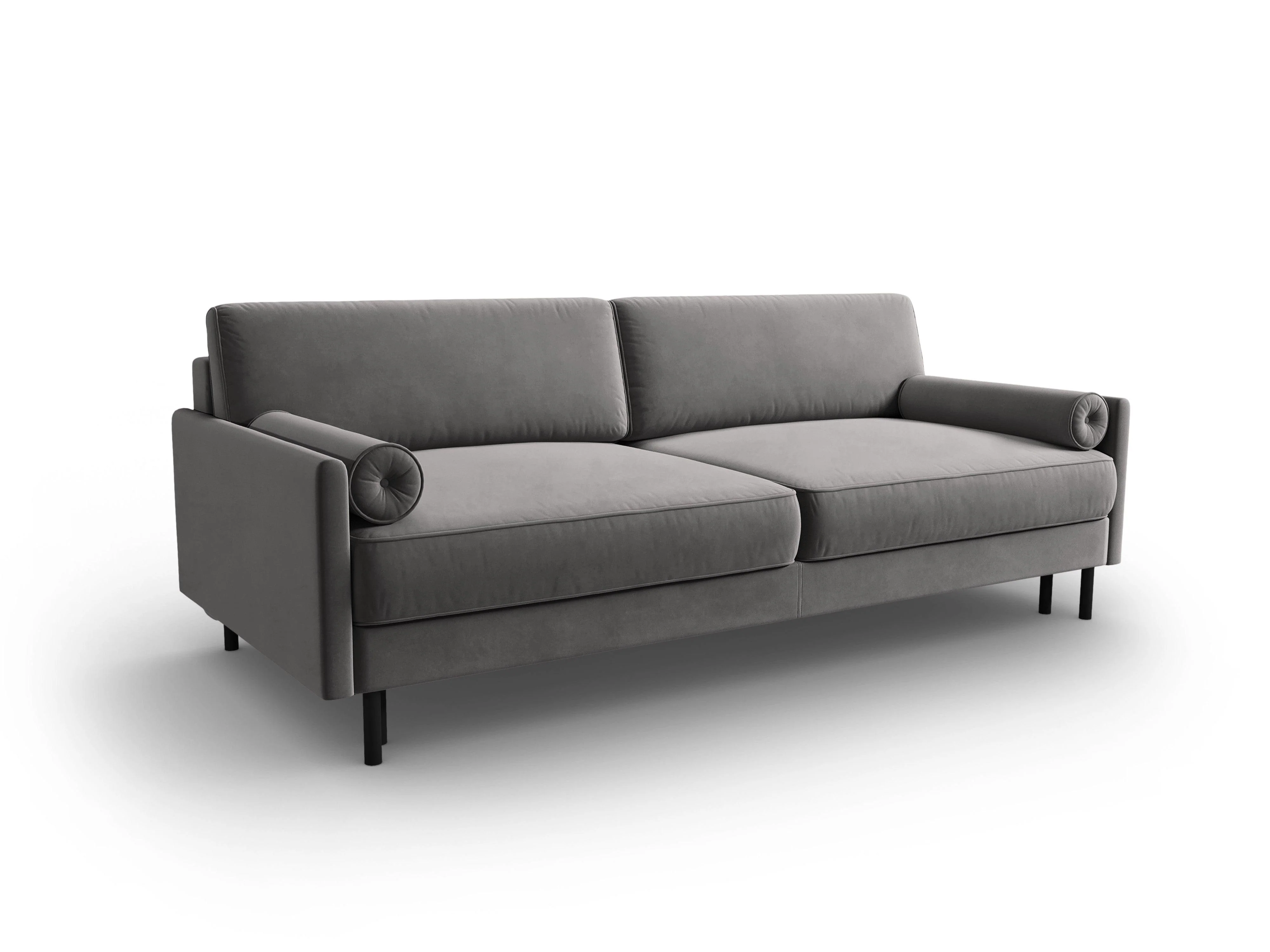 Sofa aksamitna z funkcją spania SCOTT jasnoszary