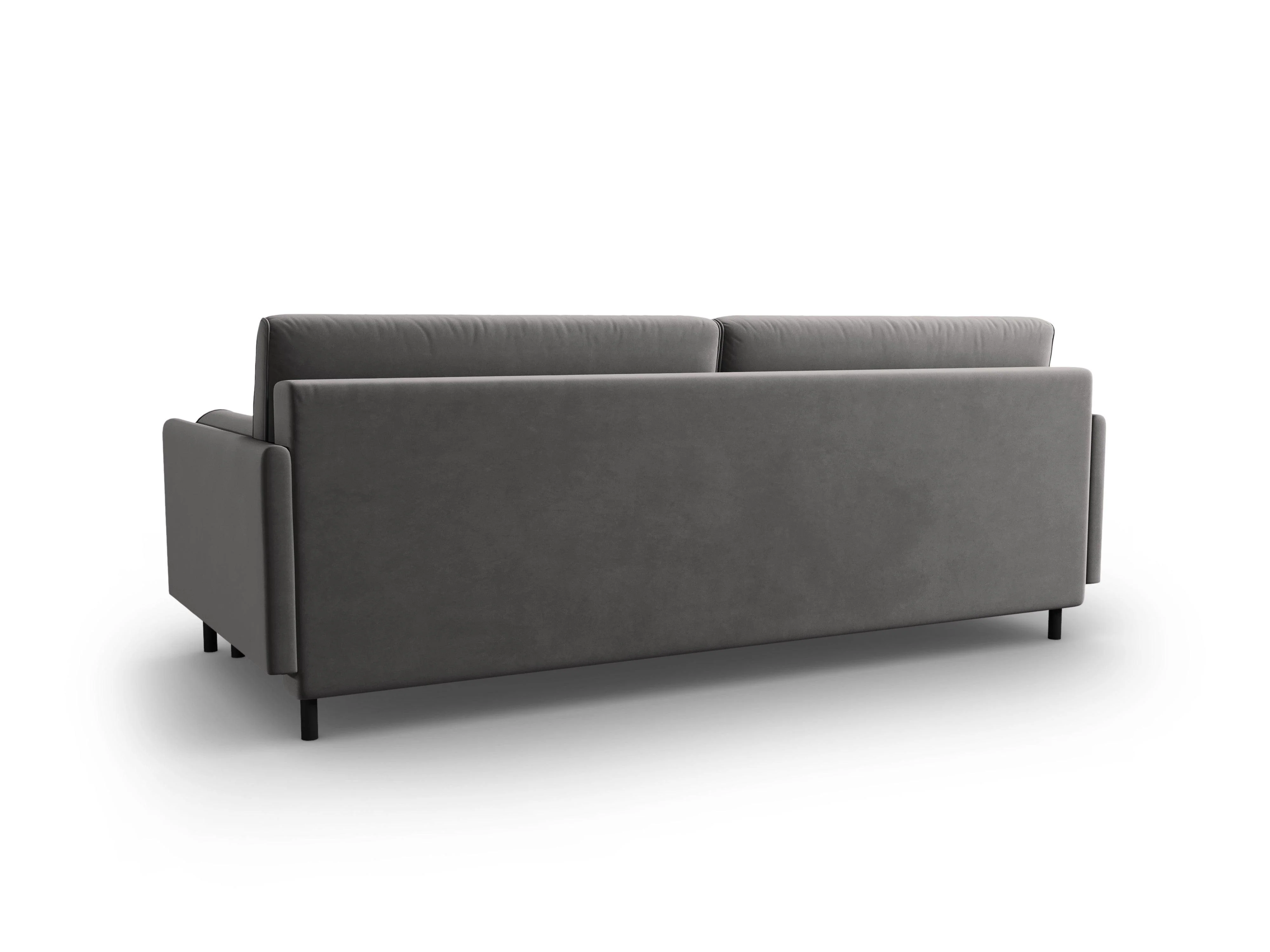 Sofa aksamitna z funkcją spania SCOTT jasnoszary - Image 3