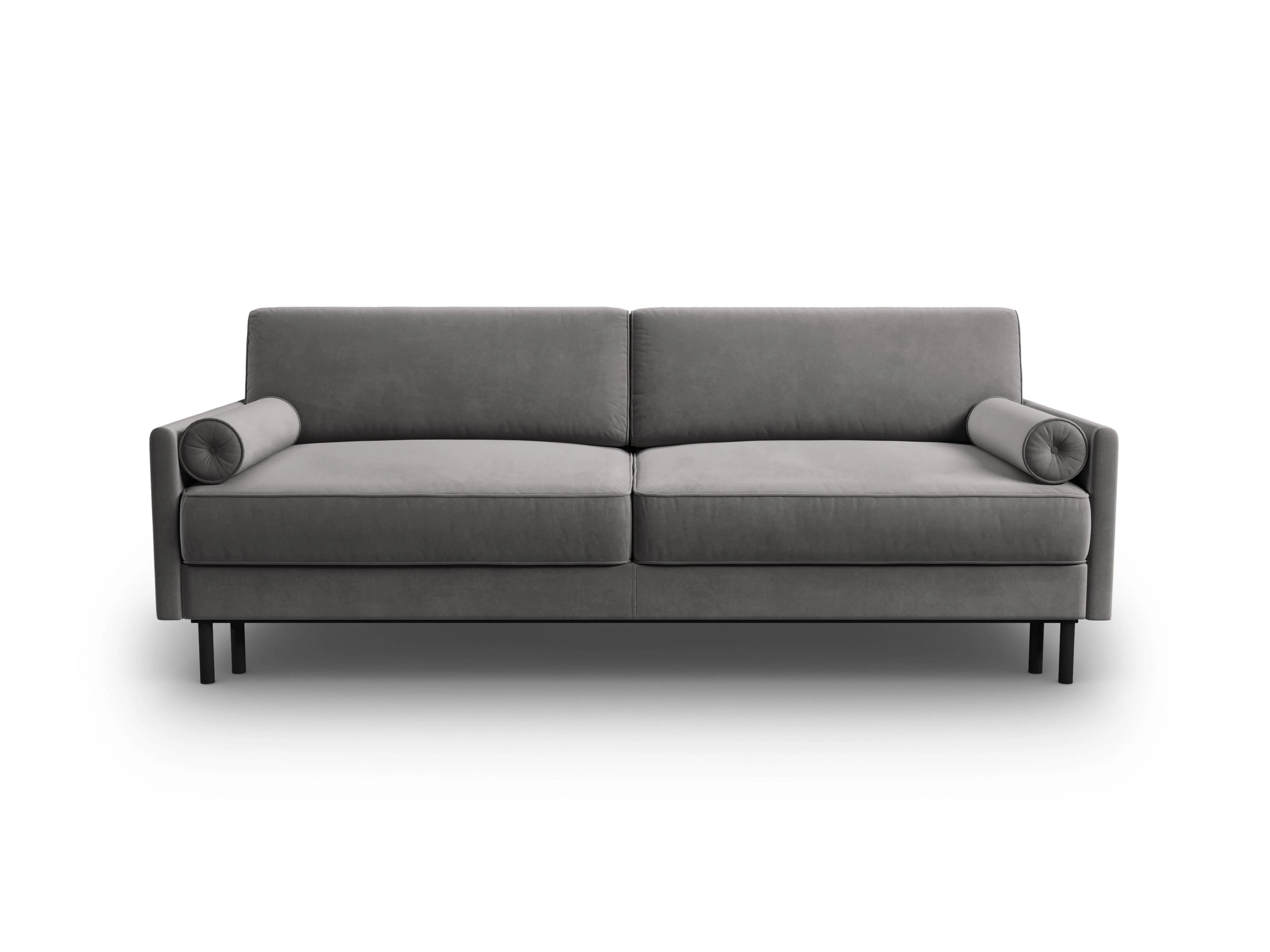 Sofa aksamitna z funkcją spania SCOTT jasnoszary - Image 4