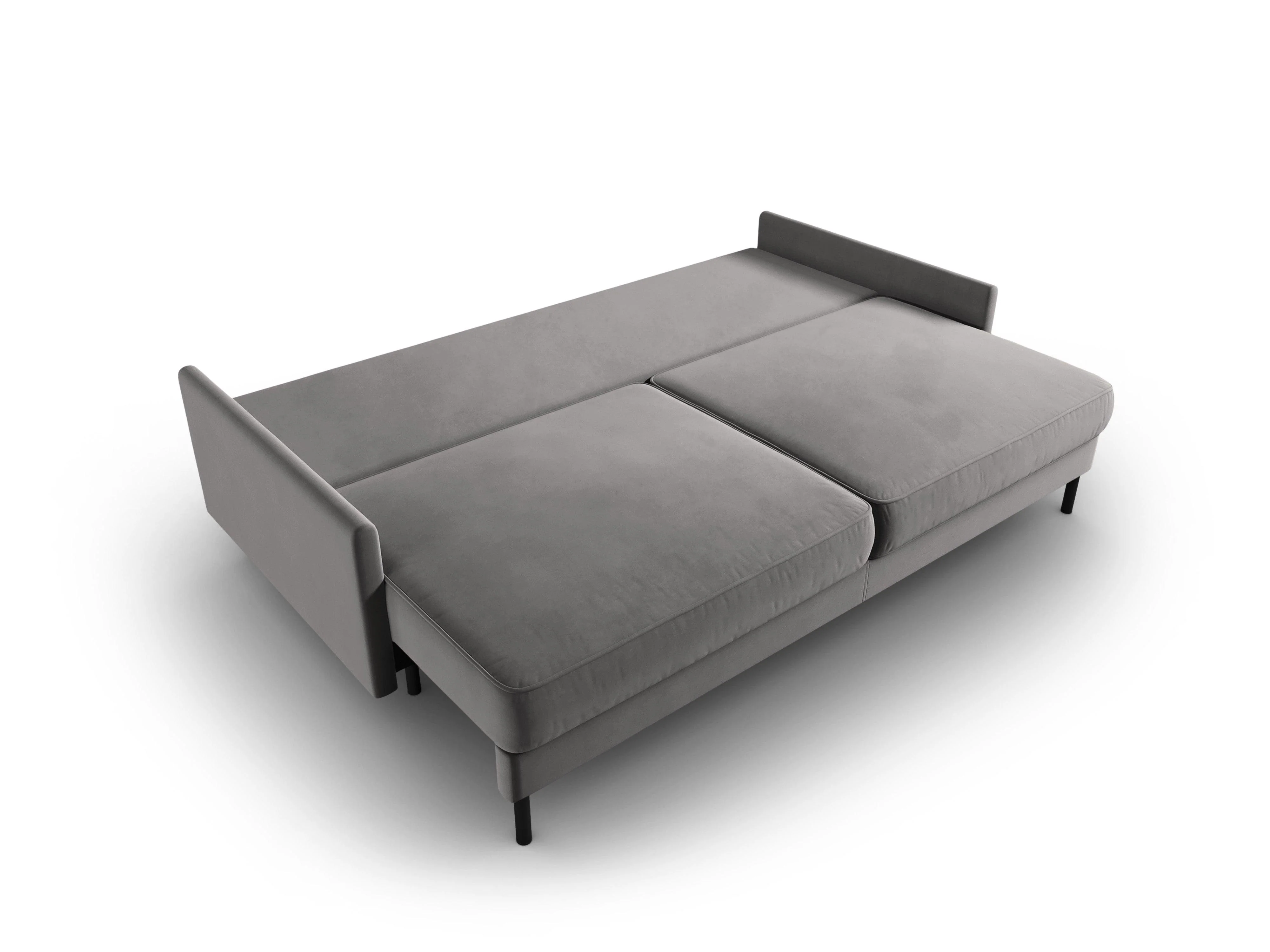Sofa aksamitna z funkcją spania SCOTT jasnoszary - Image 5