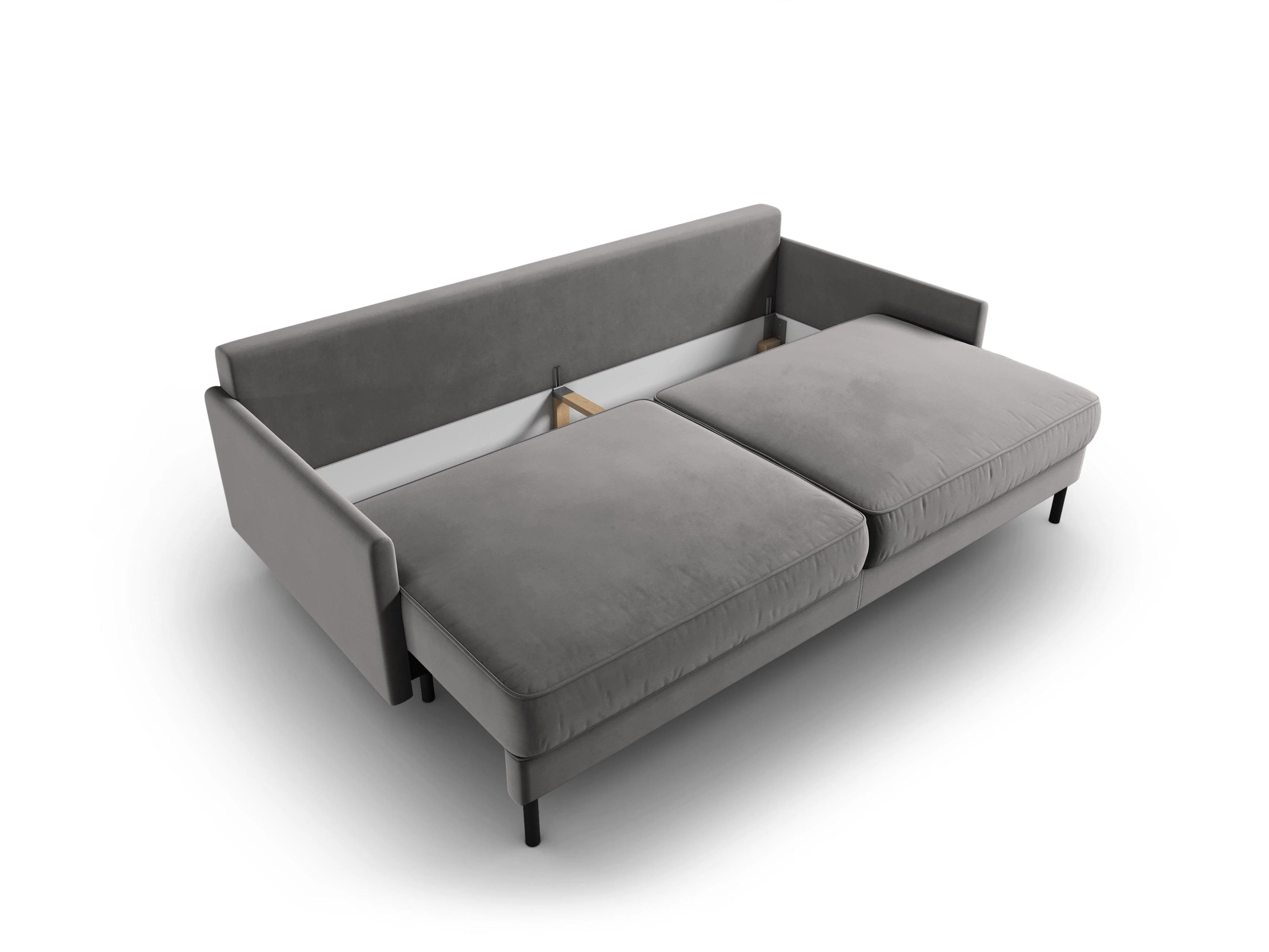 Sofa aksamitna z funkcją spania SCOTT jasnoszary - Image 6