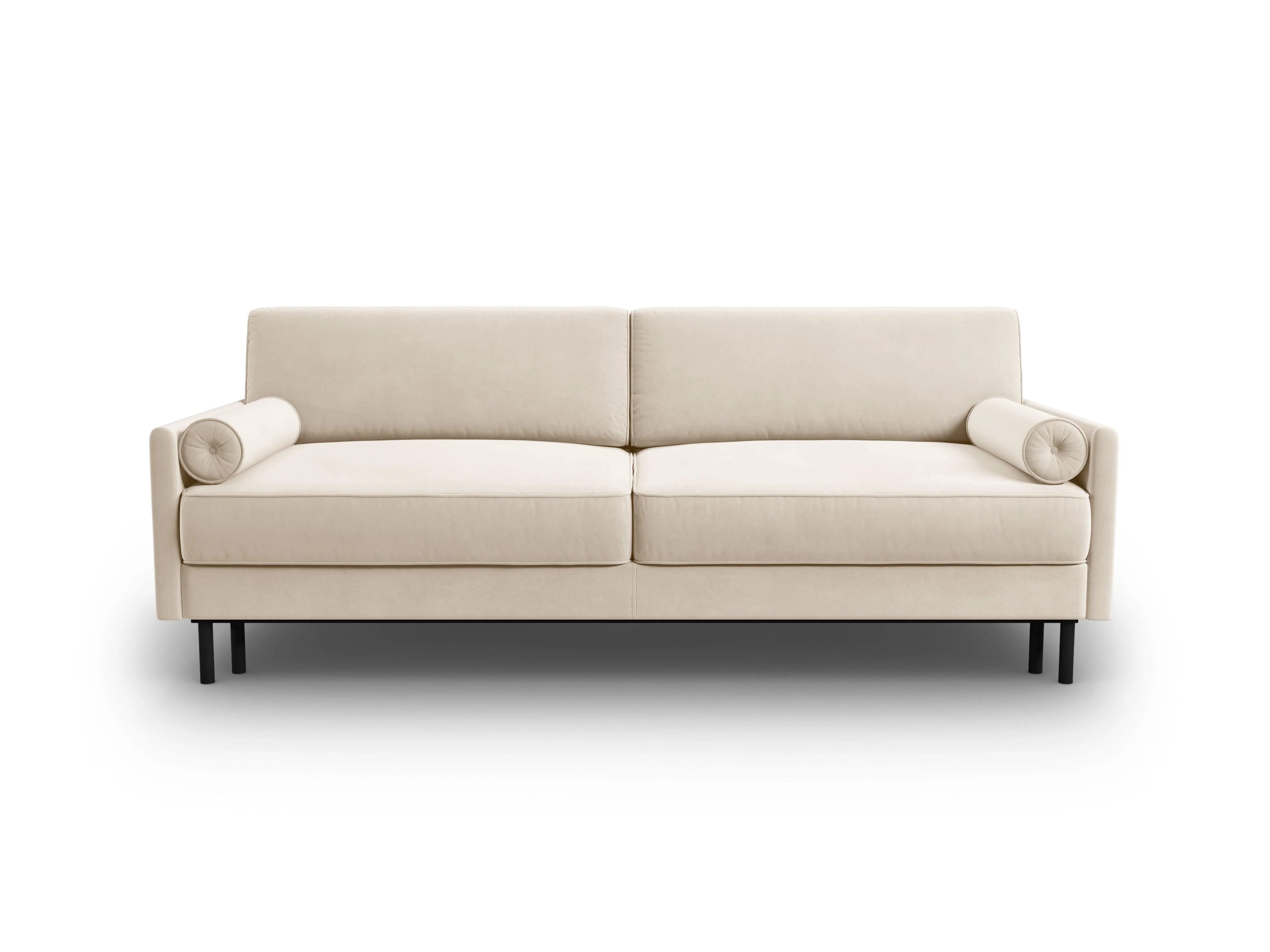 Sofa aksamitna z funkcją spania SCOTT jasnobeżowy - Image 4