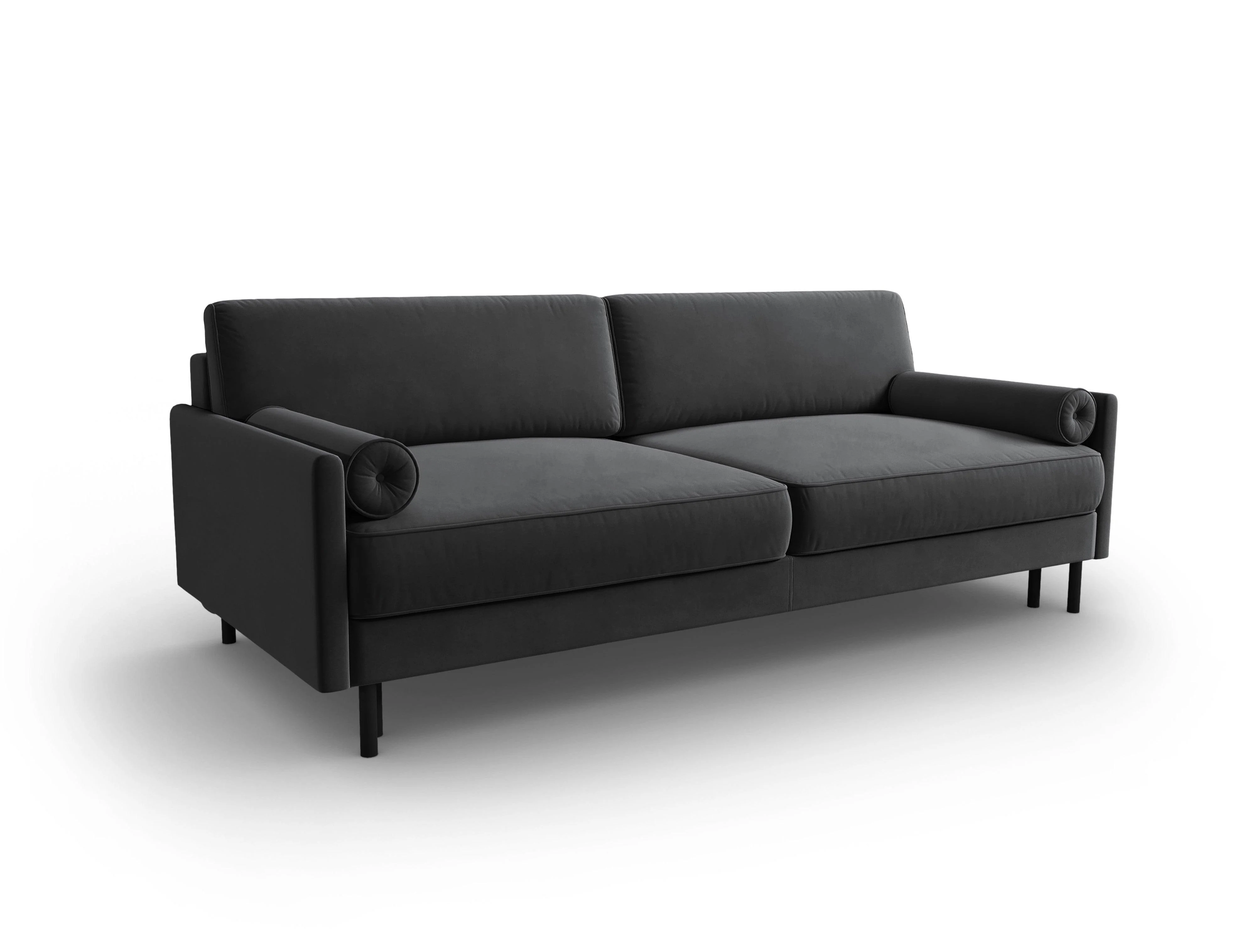 Sofa aksamitna z funkcją spania SCOTT ciemnoszary