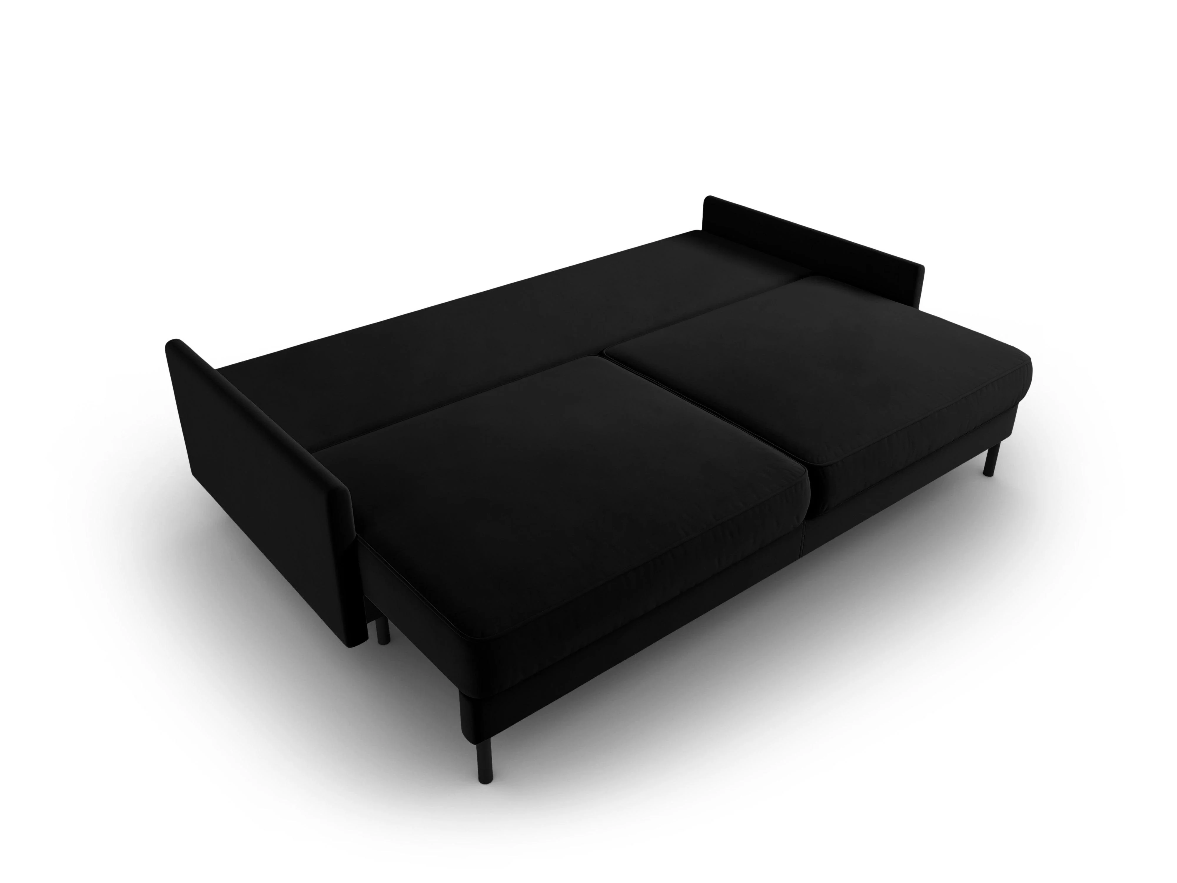 Sofa aksamitna z funkcją spania SCOTT czarny - Image 3