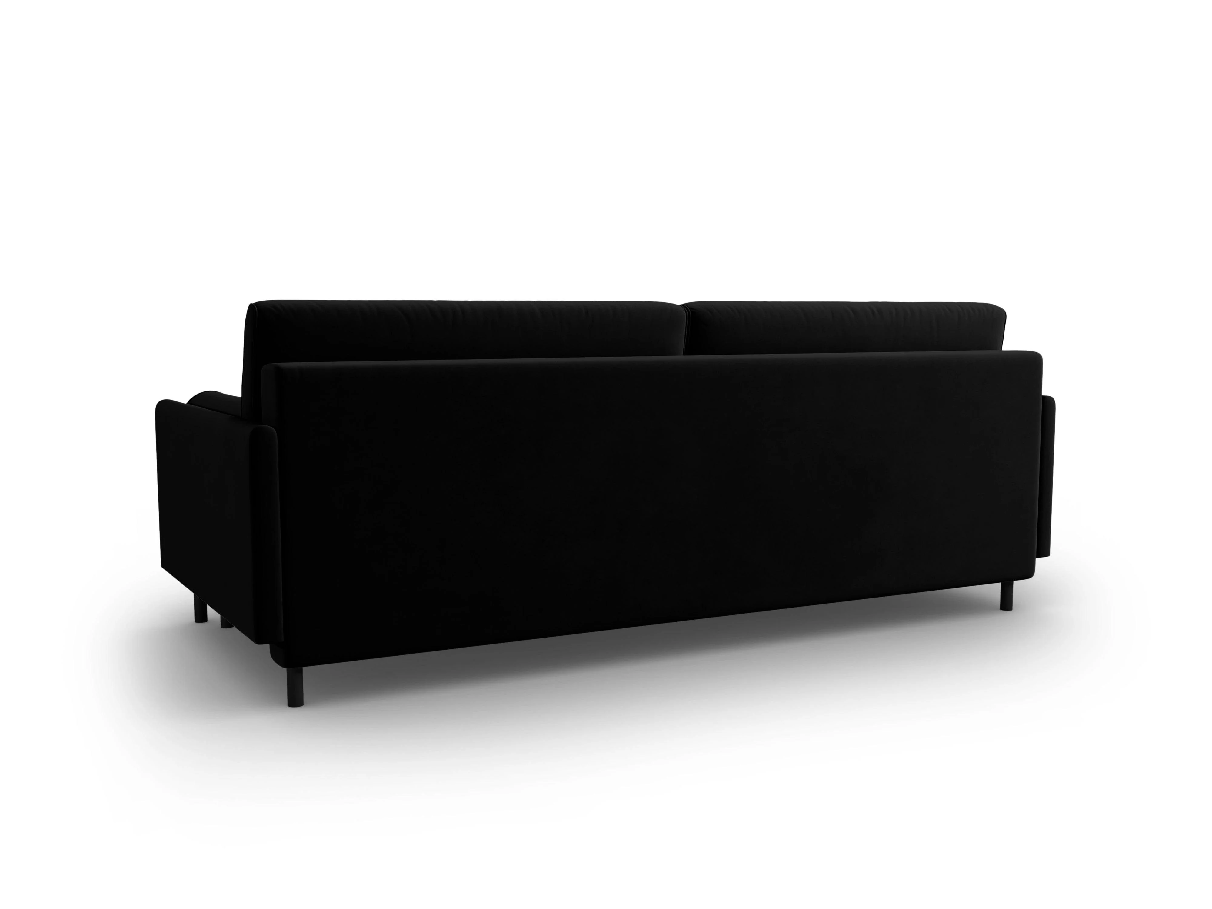 Sofa aksamitna z funkcją spania SCOTT czarny - Image 5