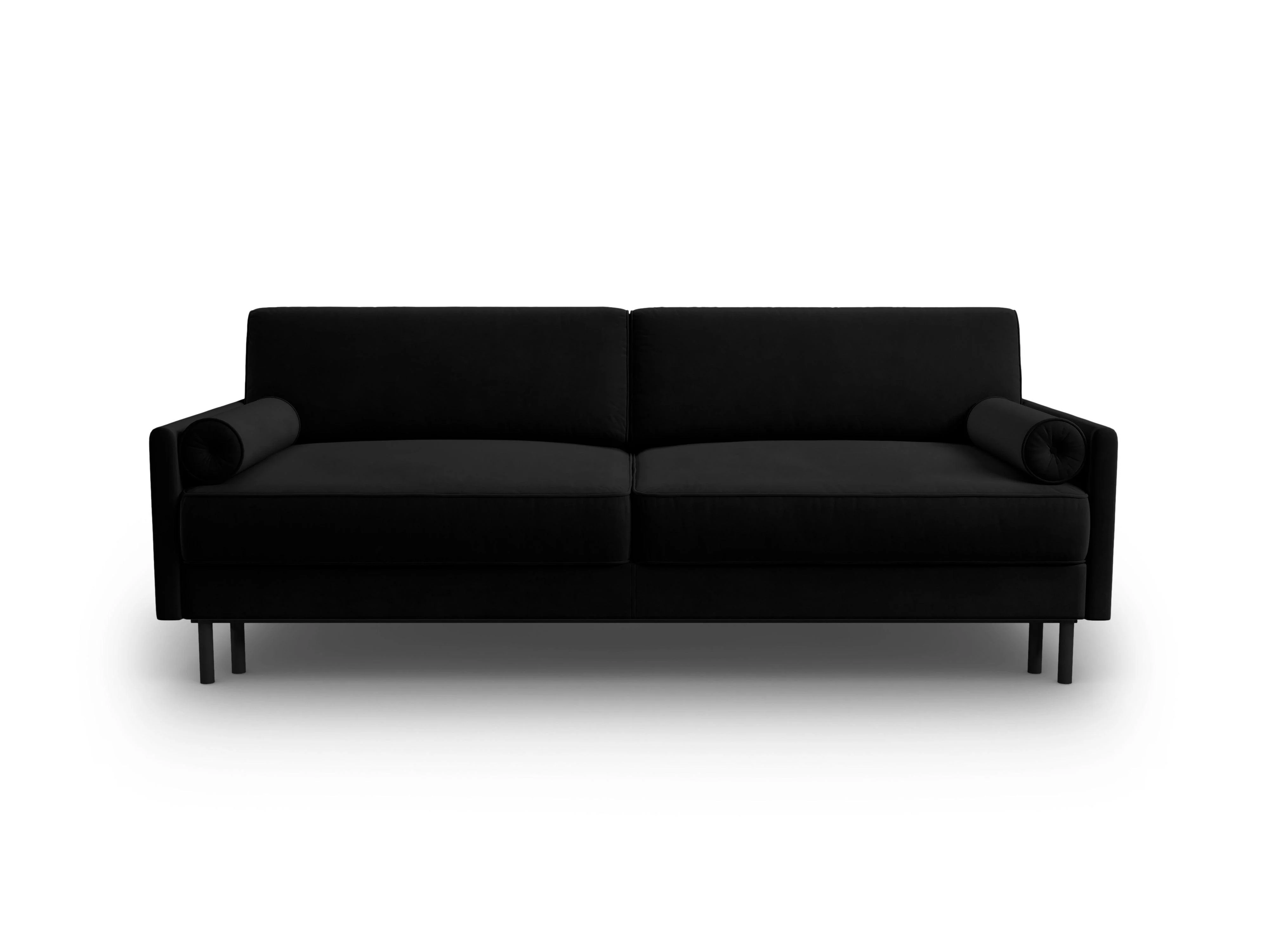 Sofa aksamitna z funkcją spania SCOTT czarny - Image 6