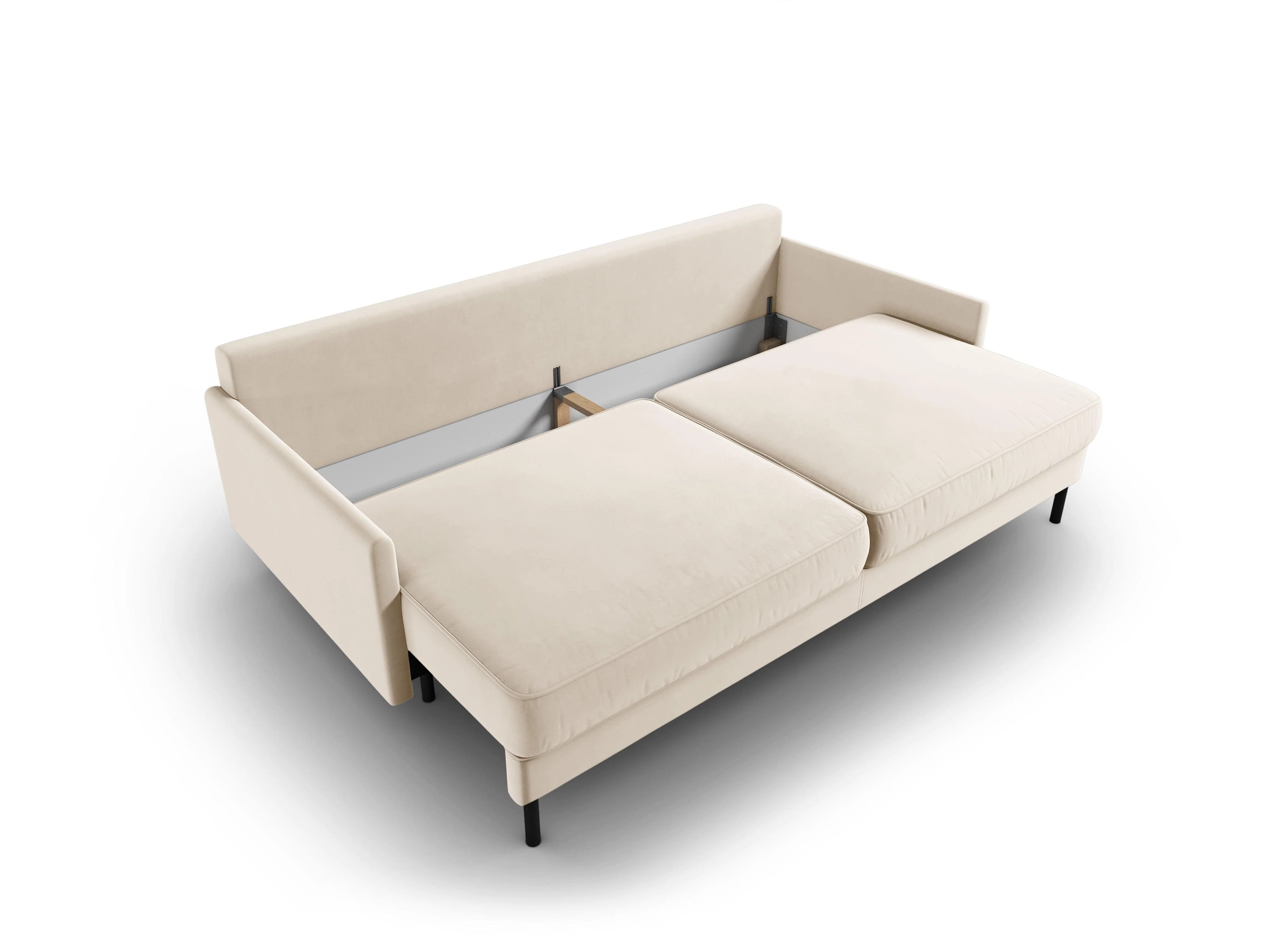Sofa aksamitna z funkcją spania SCOTT jasnobeżowy - Image 6