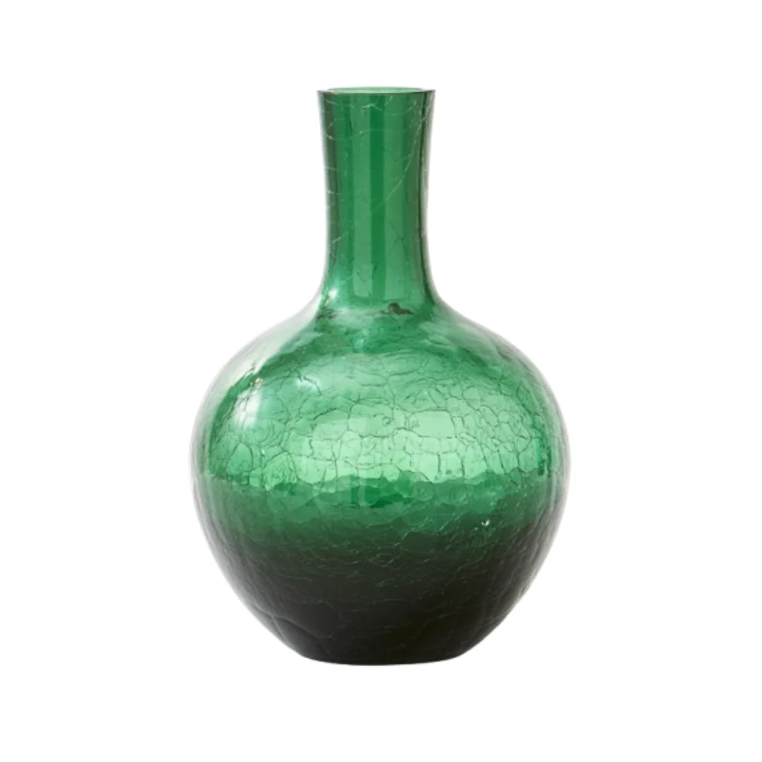 Wazon CRACKLED GLASS ciemnozielony