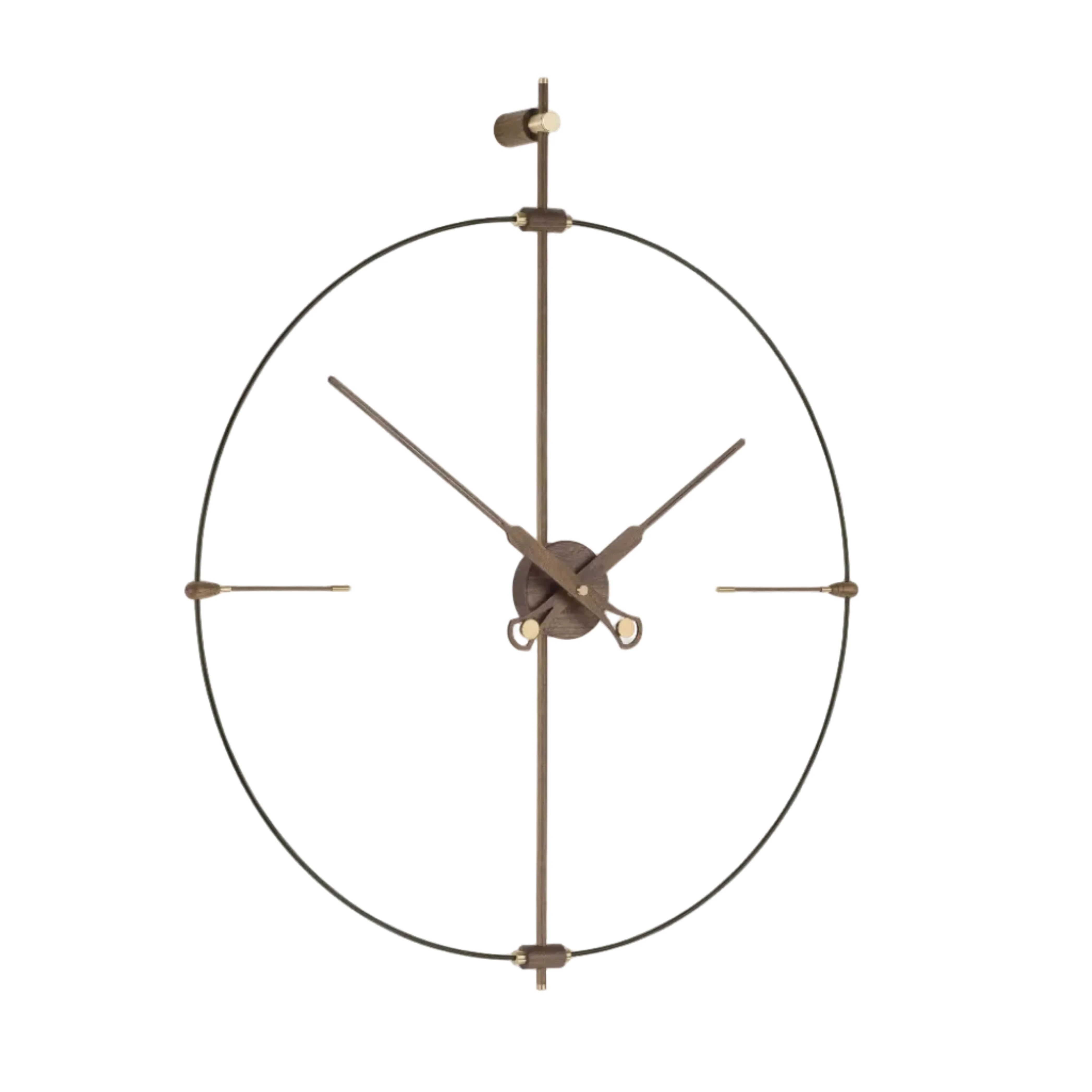 Zegar ścienny MINI BILBAO PREMIUM drewno orzechowe z czarnym wykończeniem