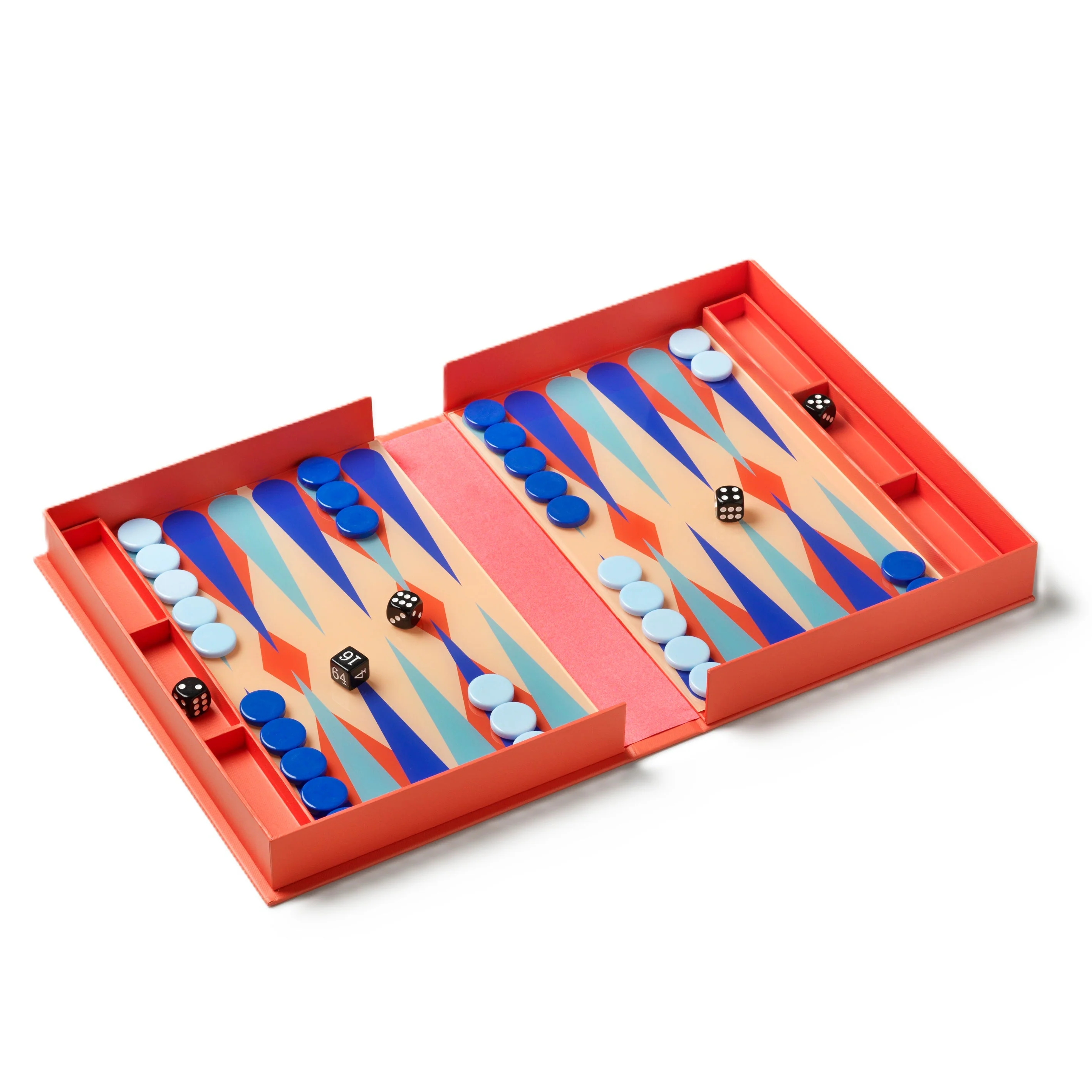 Zestaw do gry w backgammon ART OF BACKGAMMON czerwony z niebieskim - Image 4