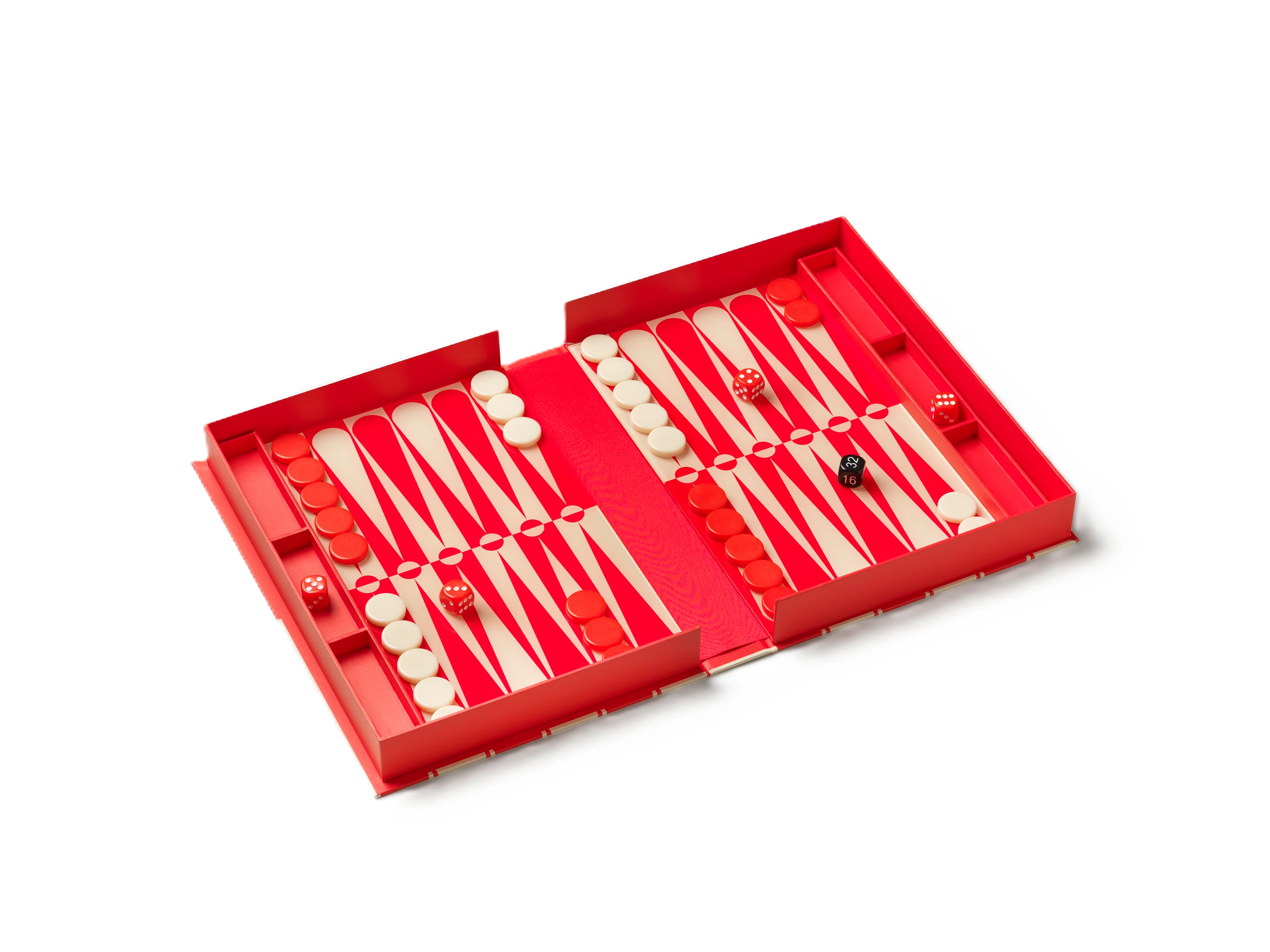 Zestaw do gry w backgammon ART OF BACKGAMMON czerwony z beżowym - Image 6
