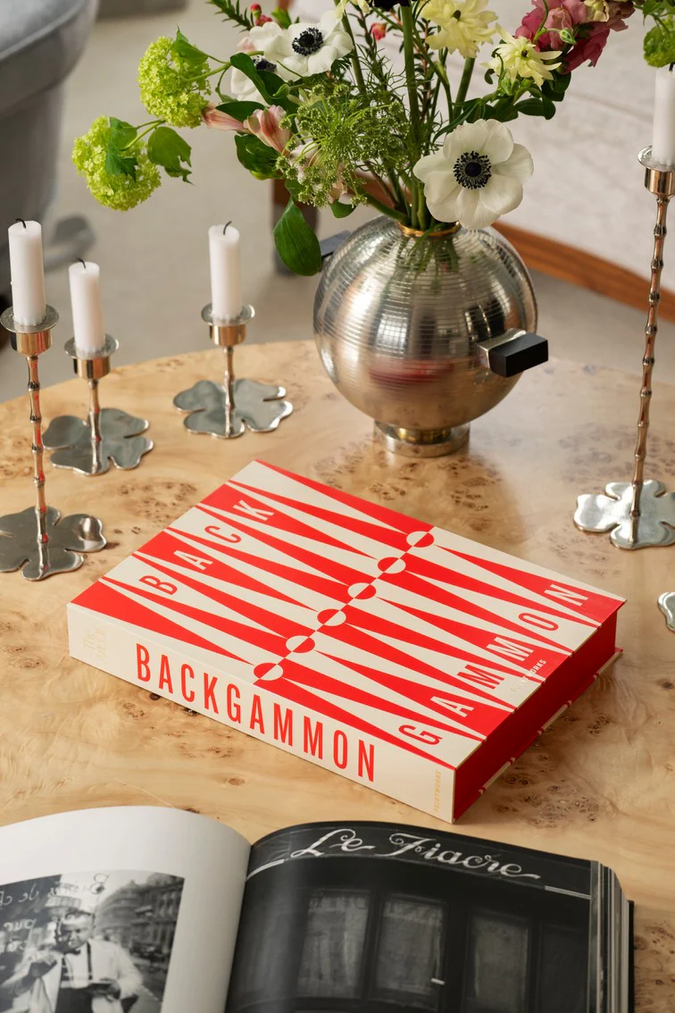 Zestaw do gry w backgammon ART OF BACKGAMMON czerwony z beżowym - Image 7
