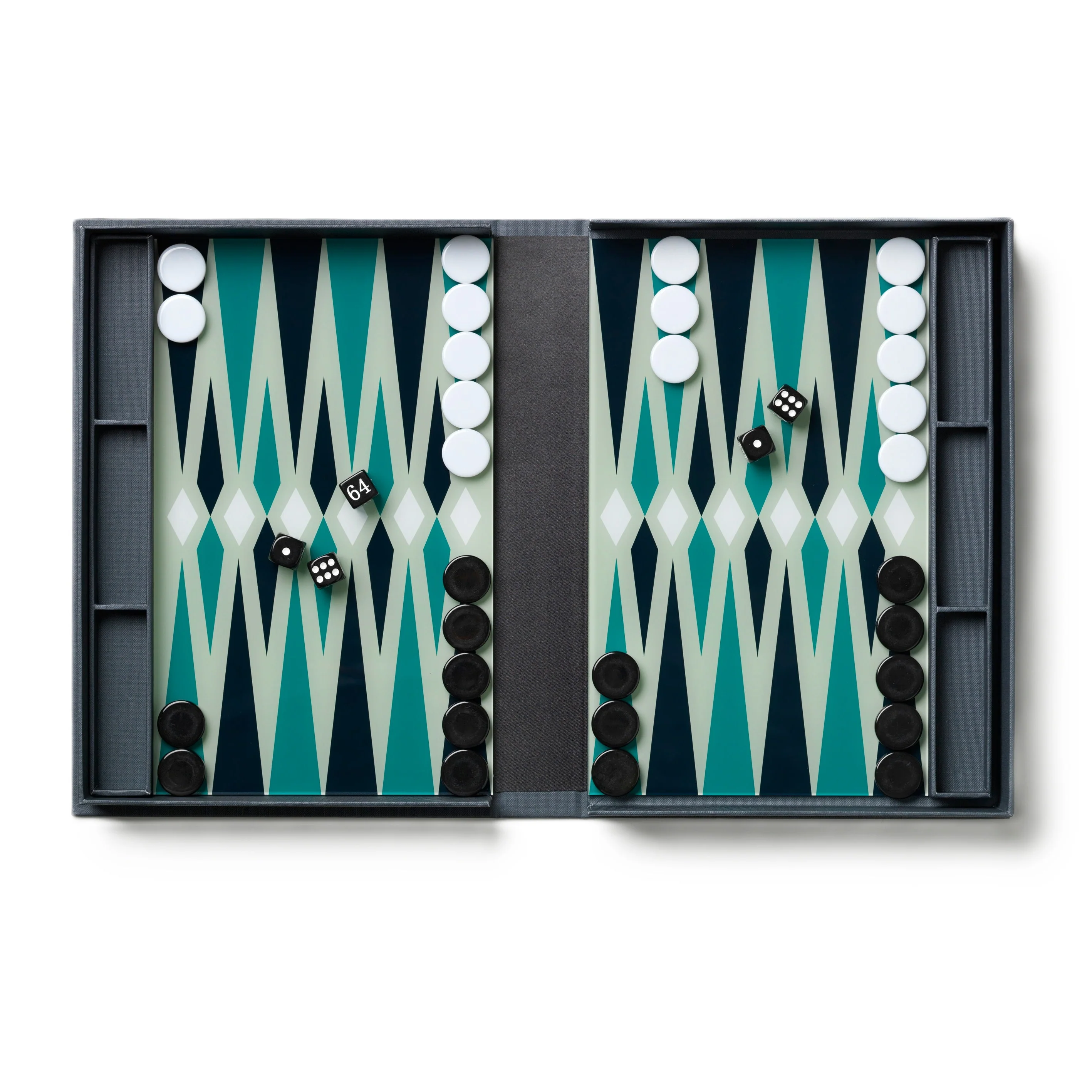 Zestaw do gry w backgammon BACKGAMMON CLASSIC szary