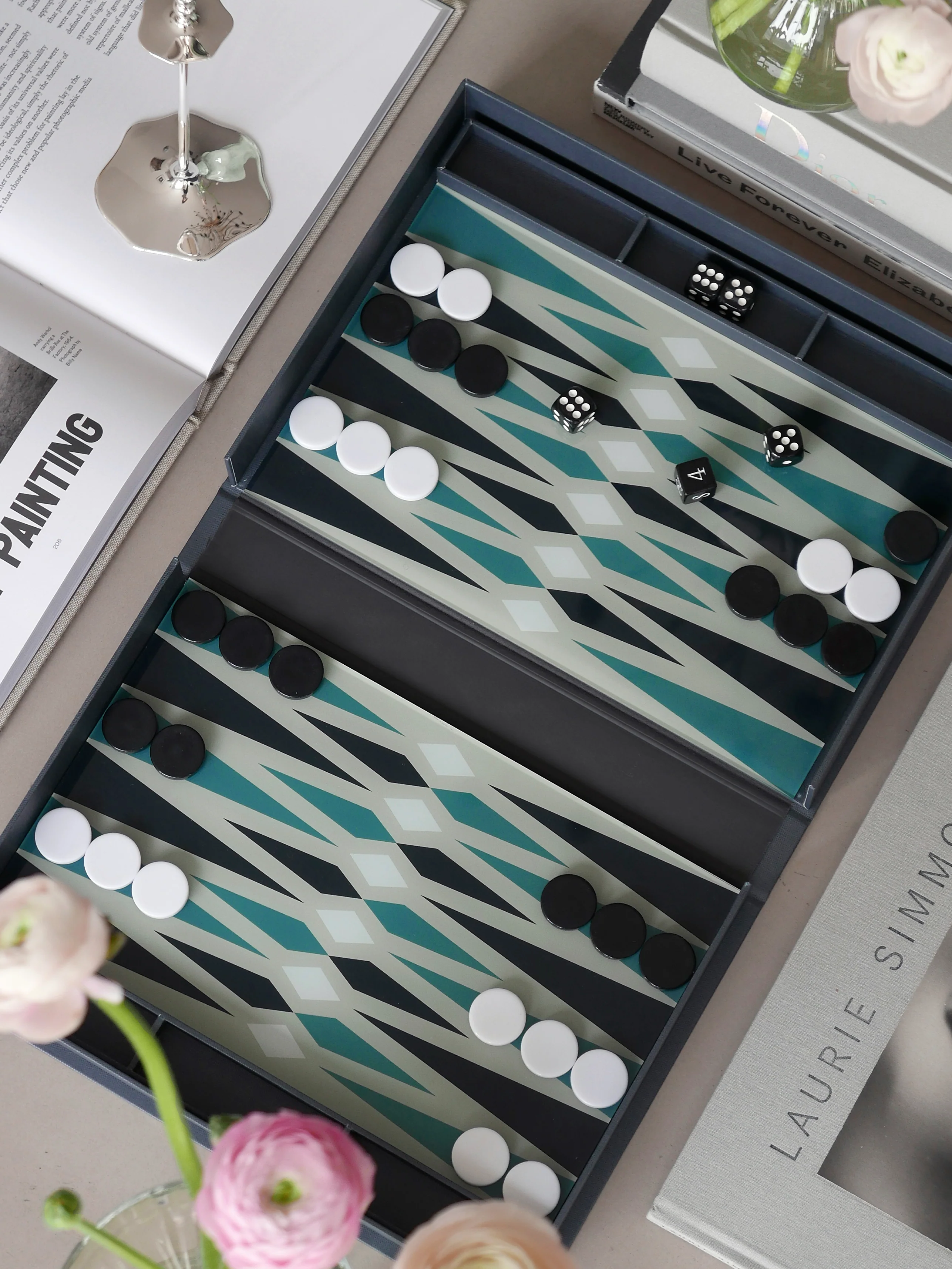 Zestaw do gry w backgammon BACKGAMMON CLASSIC szary - Image 2