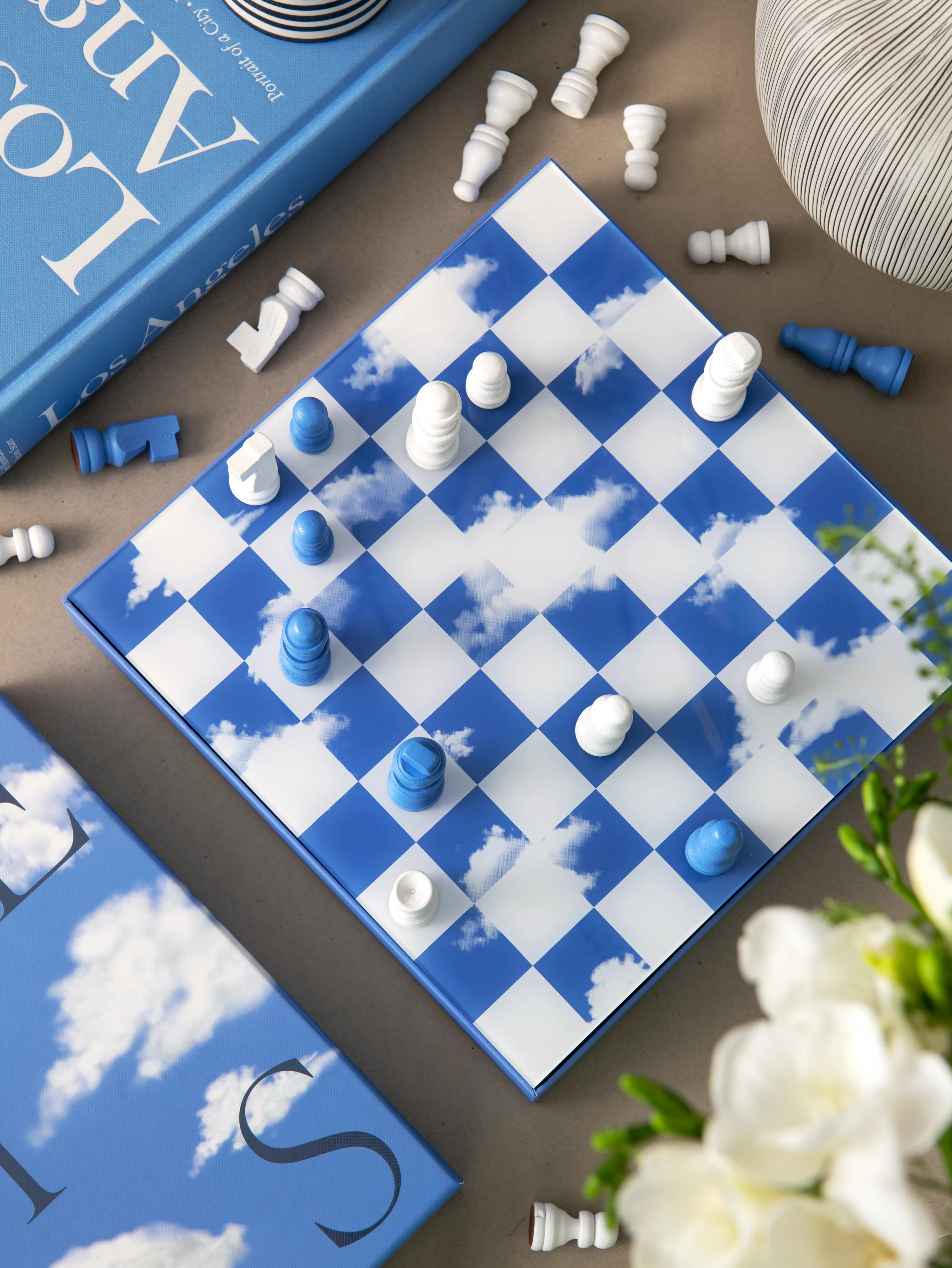 Zestaw do gry w szachy CHESS CLOUDS niebiesko-biały - Image 2