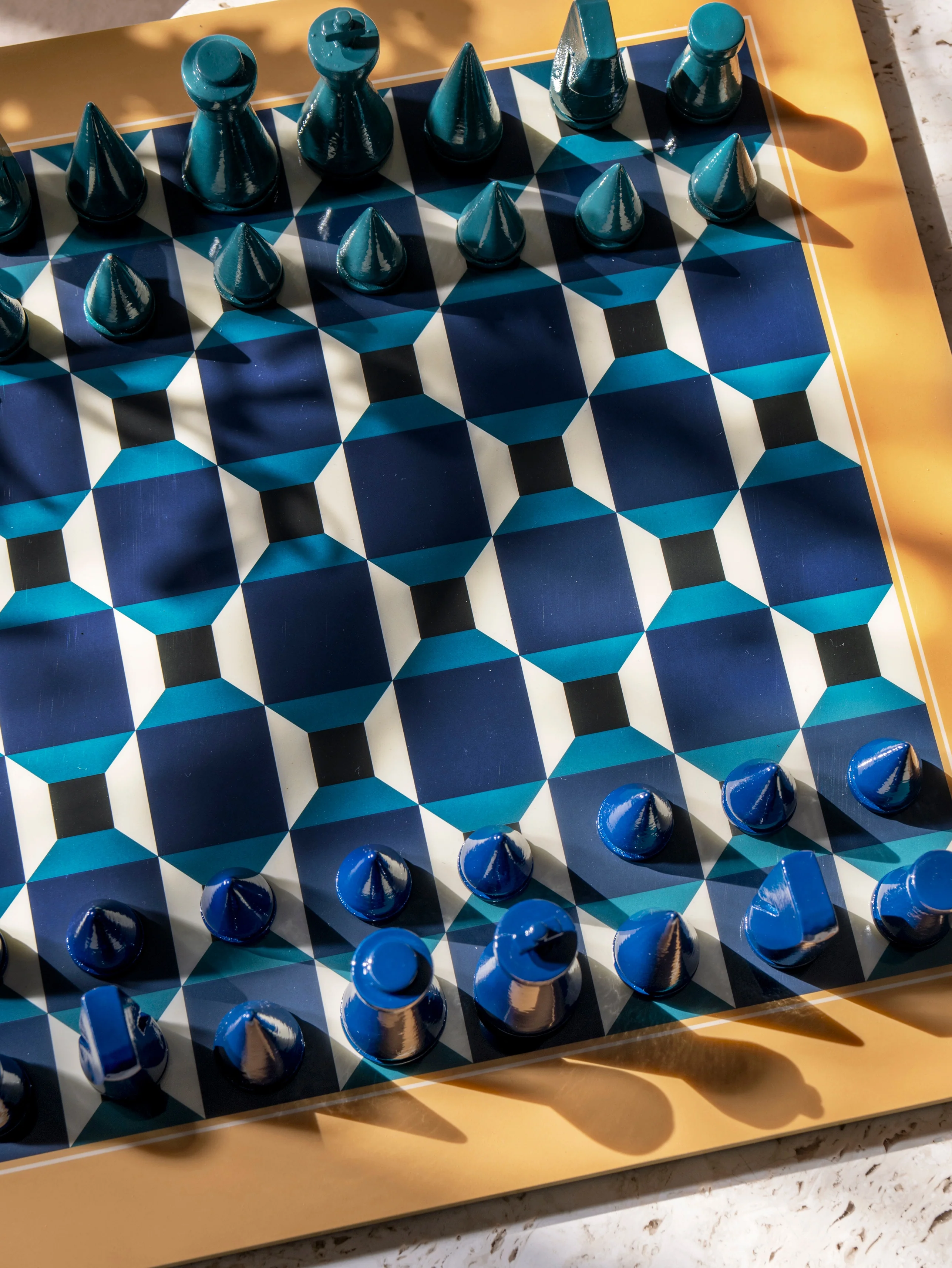 Zestaw do gry w szachy LACQUERED CHESS ATHENA niebieski - Image 7