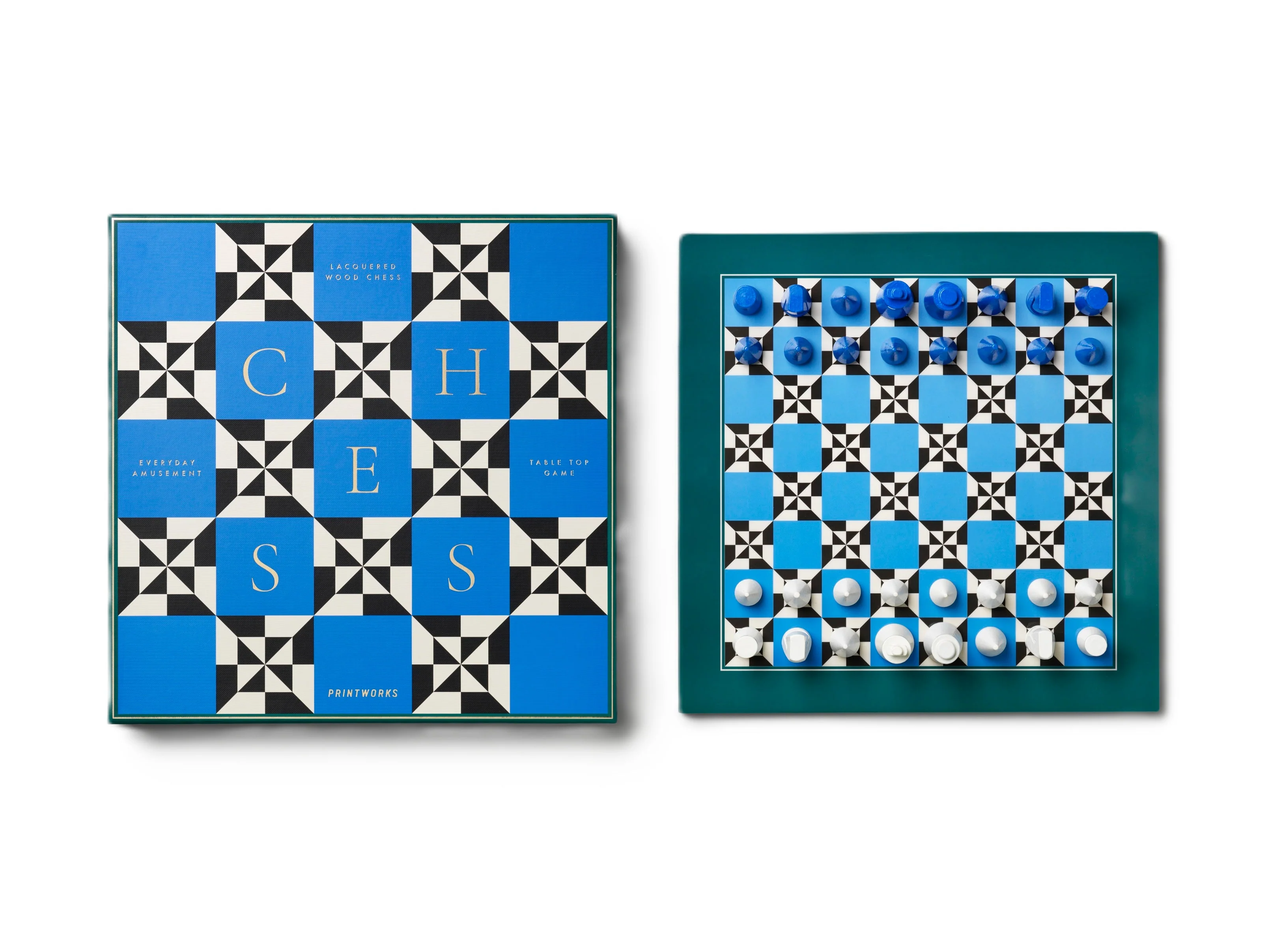 Zestaw do gry w szachy LACQUERED CHESS POSEIDON niebieski