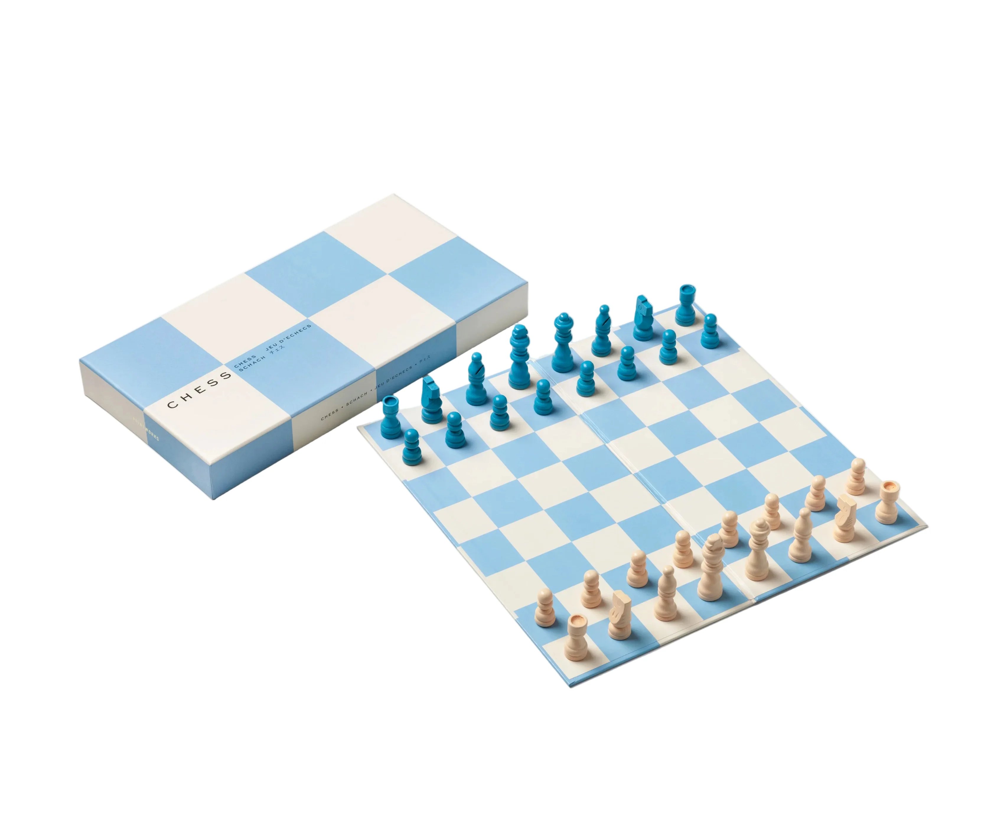 Zestaw do gry w szachy PLAY CHESS niebieski z białym