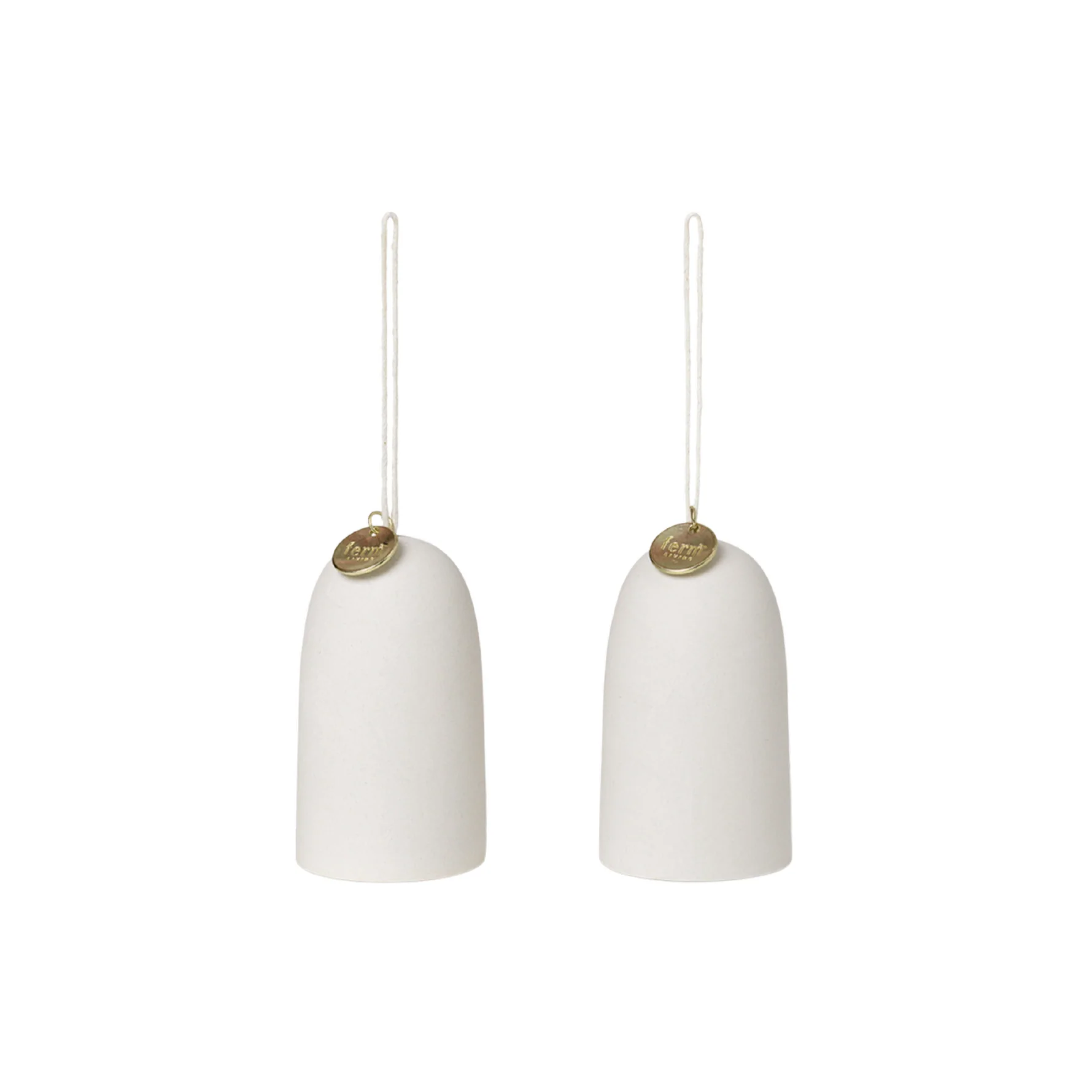 Zestaw dzwoneczków świątecznych BELL CERAMIC biały ze złotym