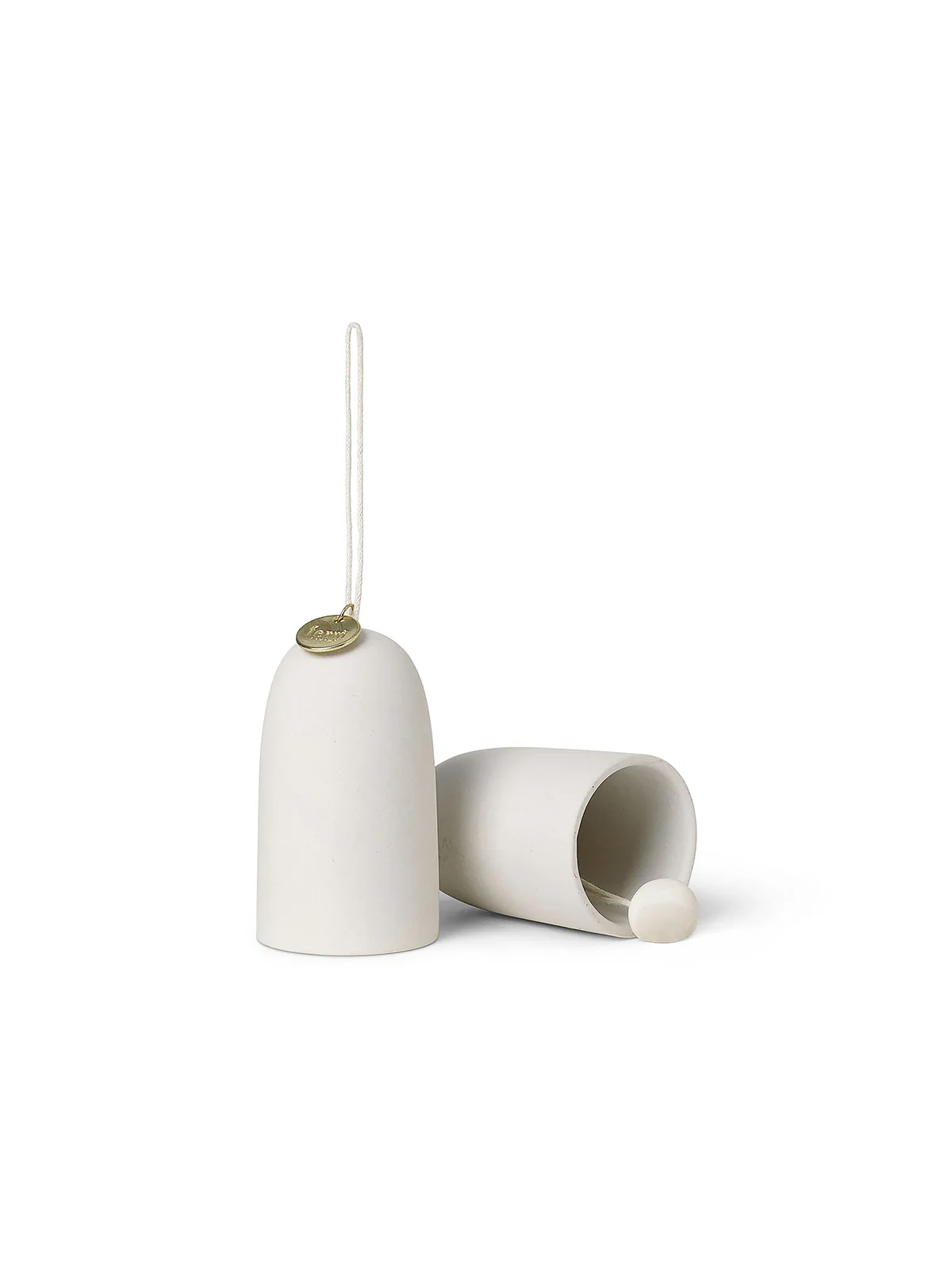 Zestaw dzwoneczków świątecznych BELL CERAMIC biały ze złotym - Image 6
