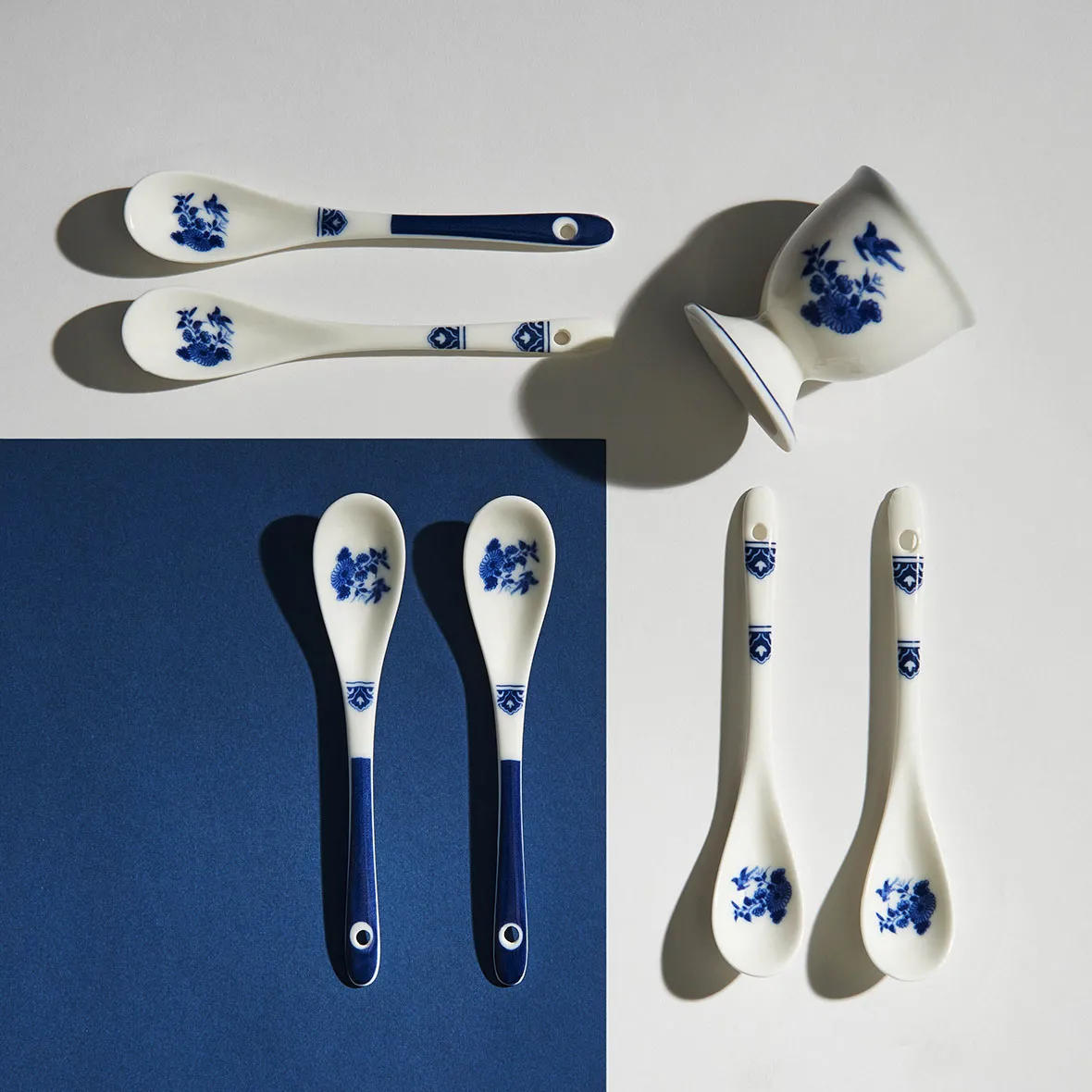 Zestaw łyżeczek DELFTWARE biały z niebieskim - Image 3