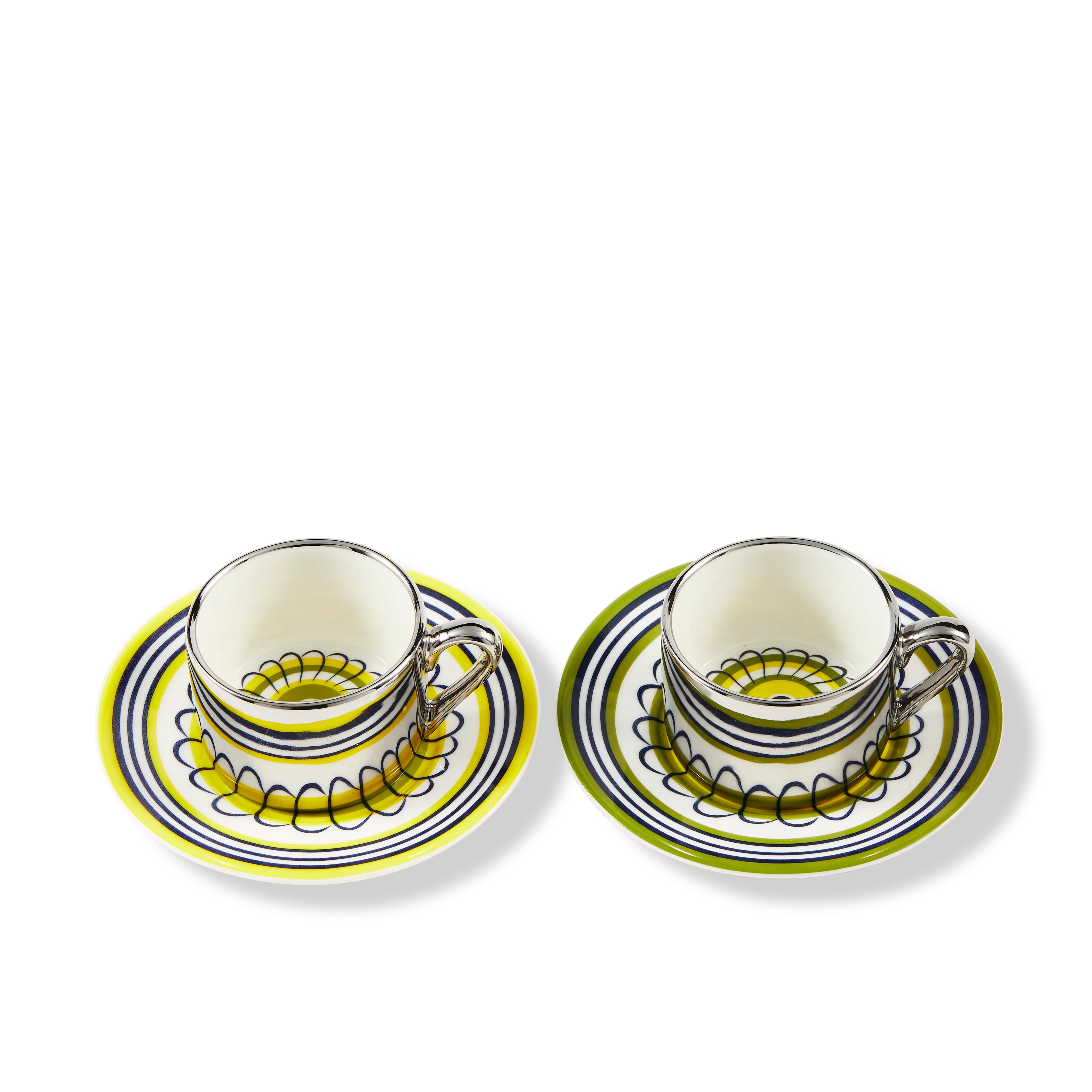Zestaw filiżanek do espresso FLORAL żółty i oliwkowy - Image 10