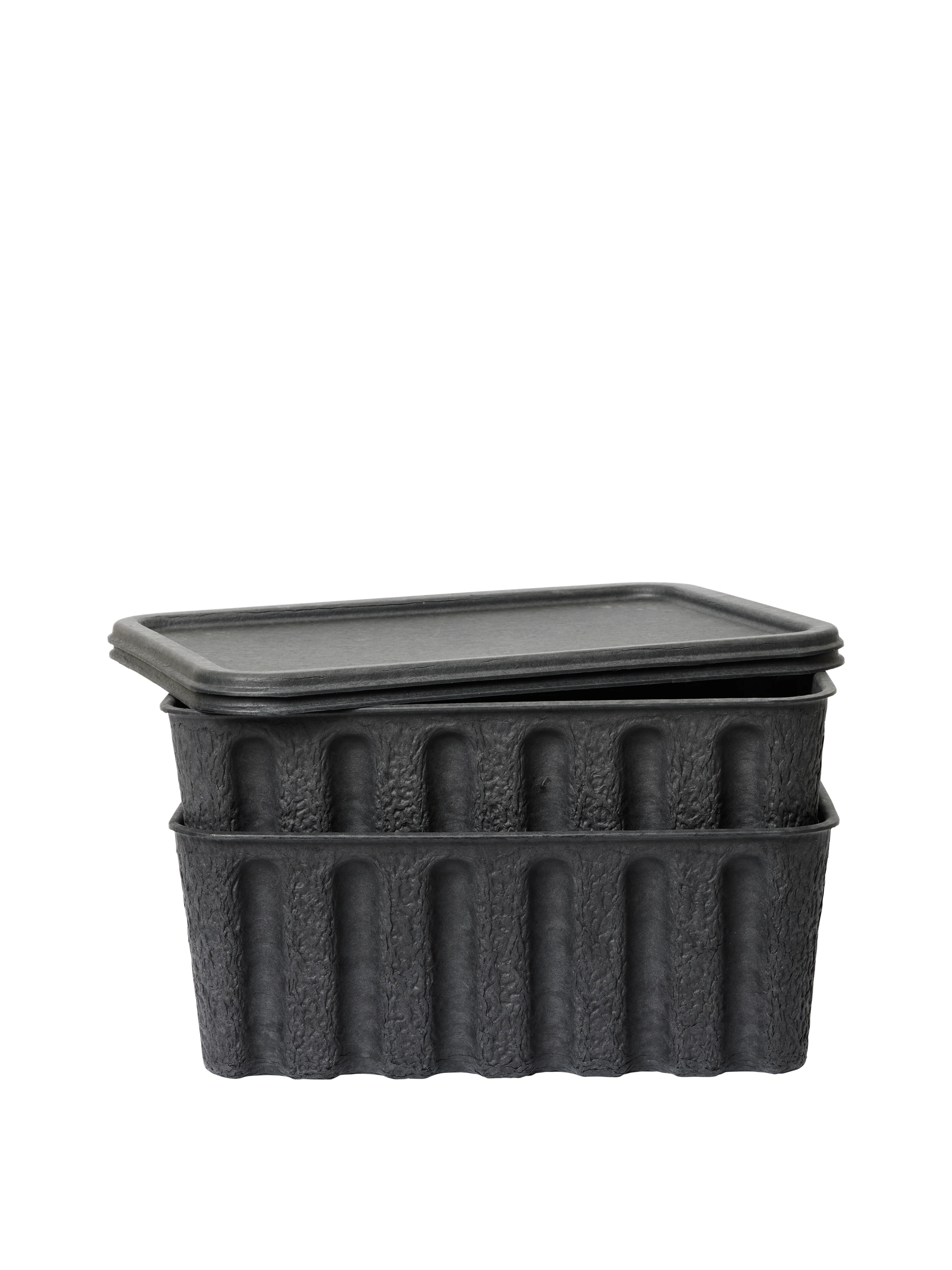 Zestaw pudełek do przechowywania PAPER PULP BOX czarny - Image 3