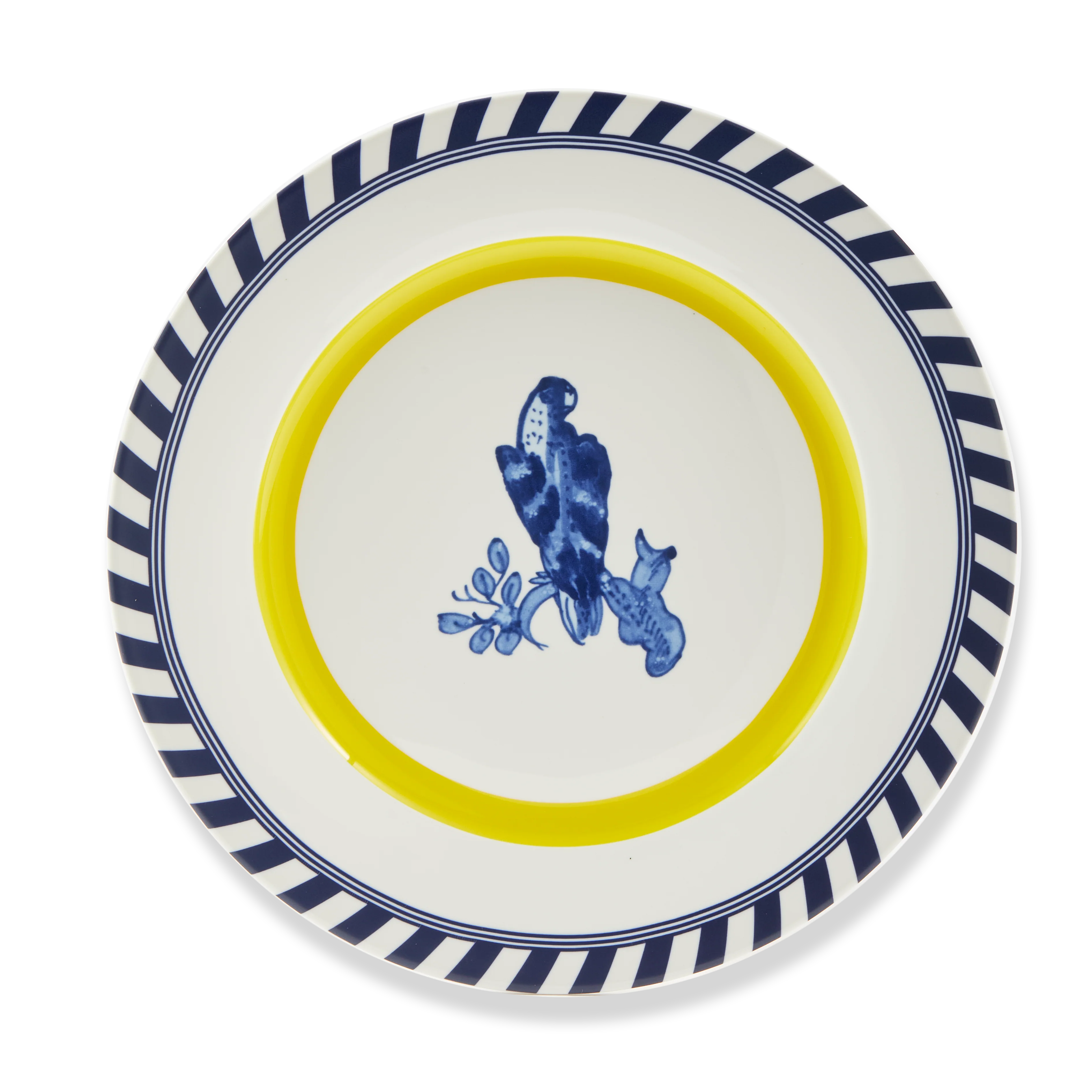 Zestaw talerzy BIRD PATTERNED biały z żółtym i niebieskim - Image 4