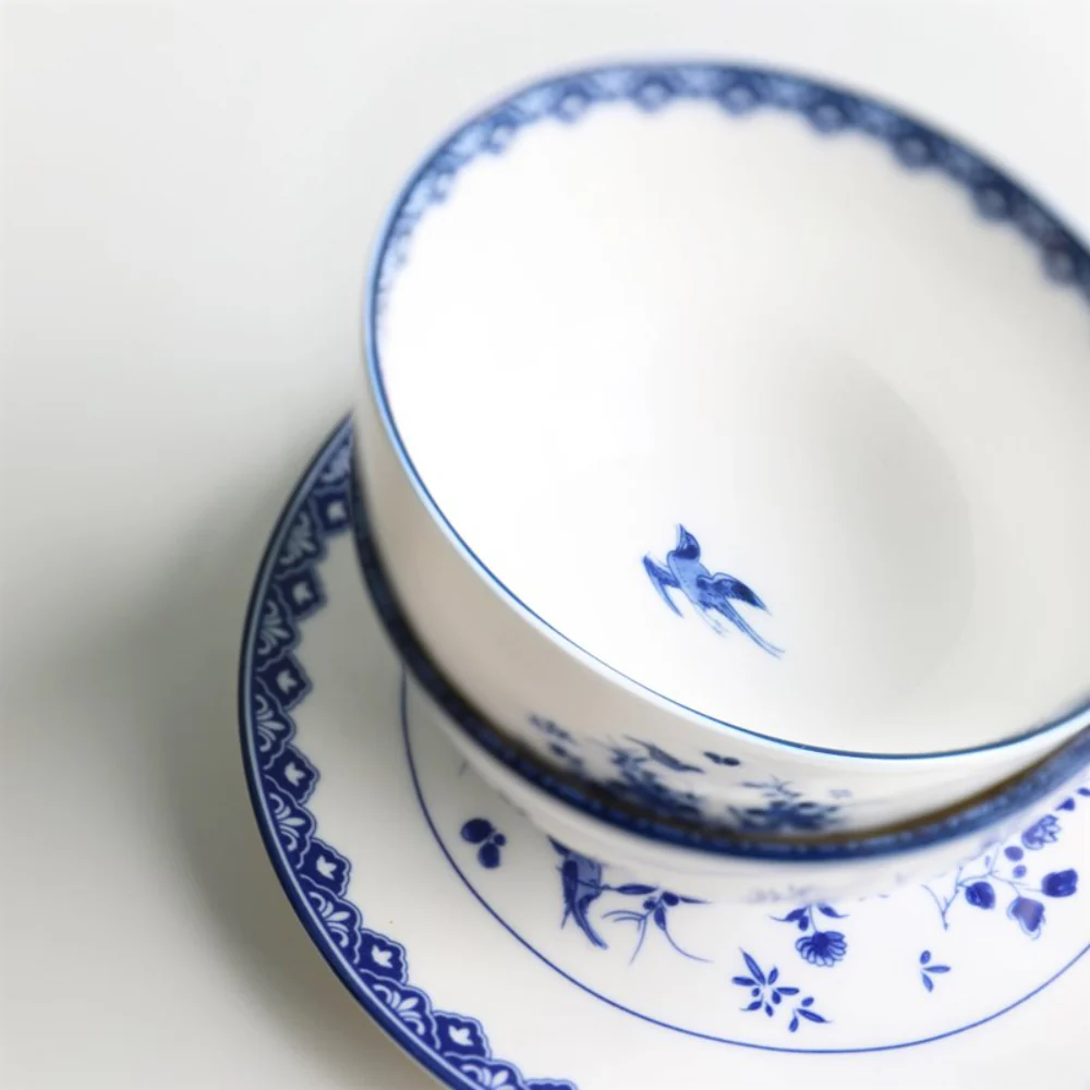 Zestaw talerzy DELFTWARE biały z niebieskim - Image 3