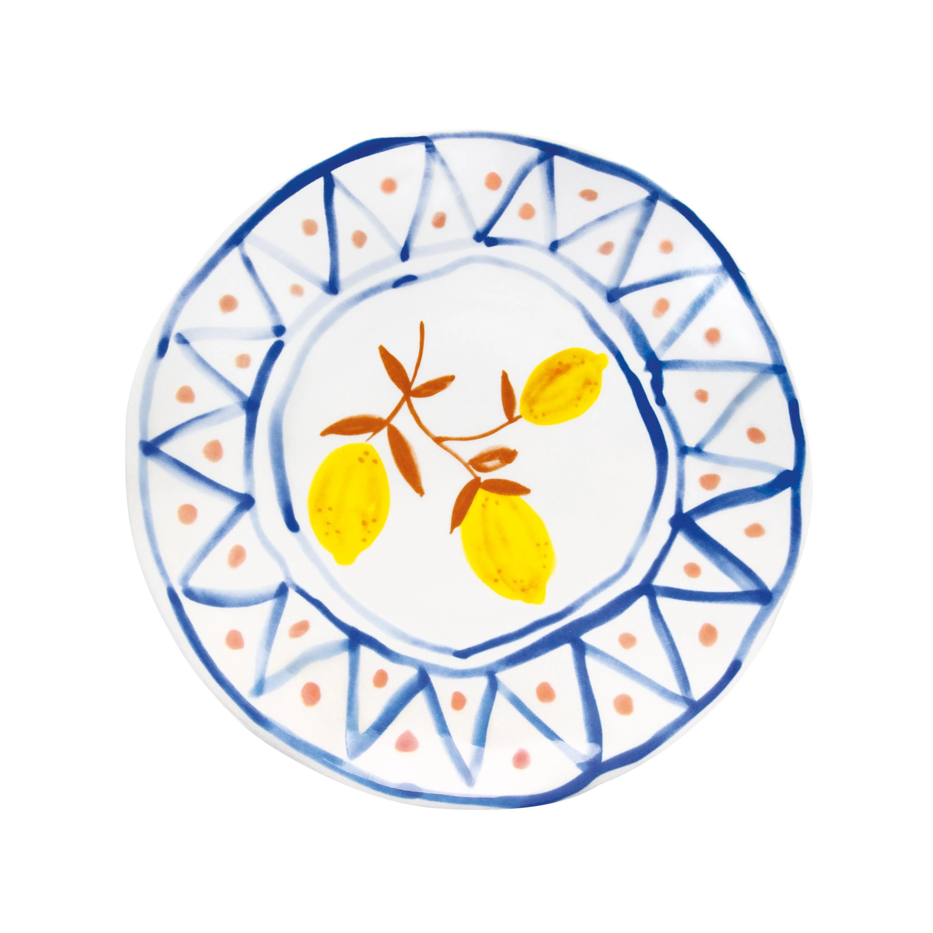 Zestaw talerzyków LEMON MOROCCAN biały z niebieskim i żółtym - Image 5