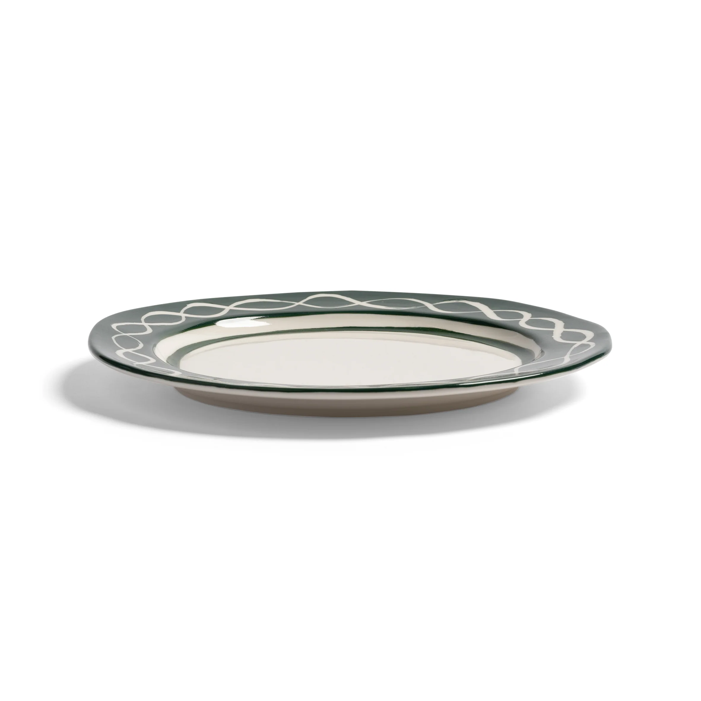 Zestaw talerzy śniadaniowych FESTIVO zielono-biała porcelana - Image 3