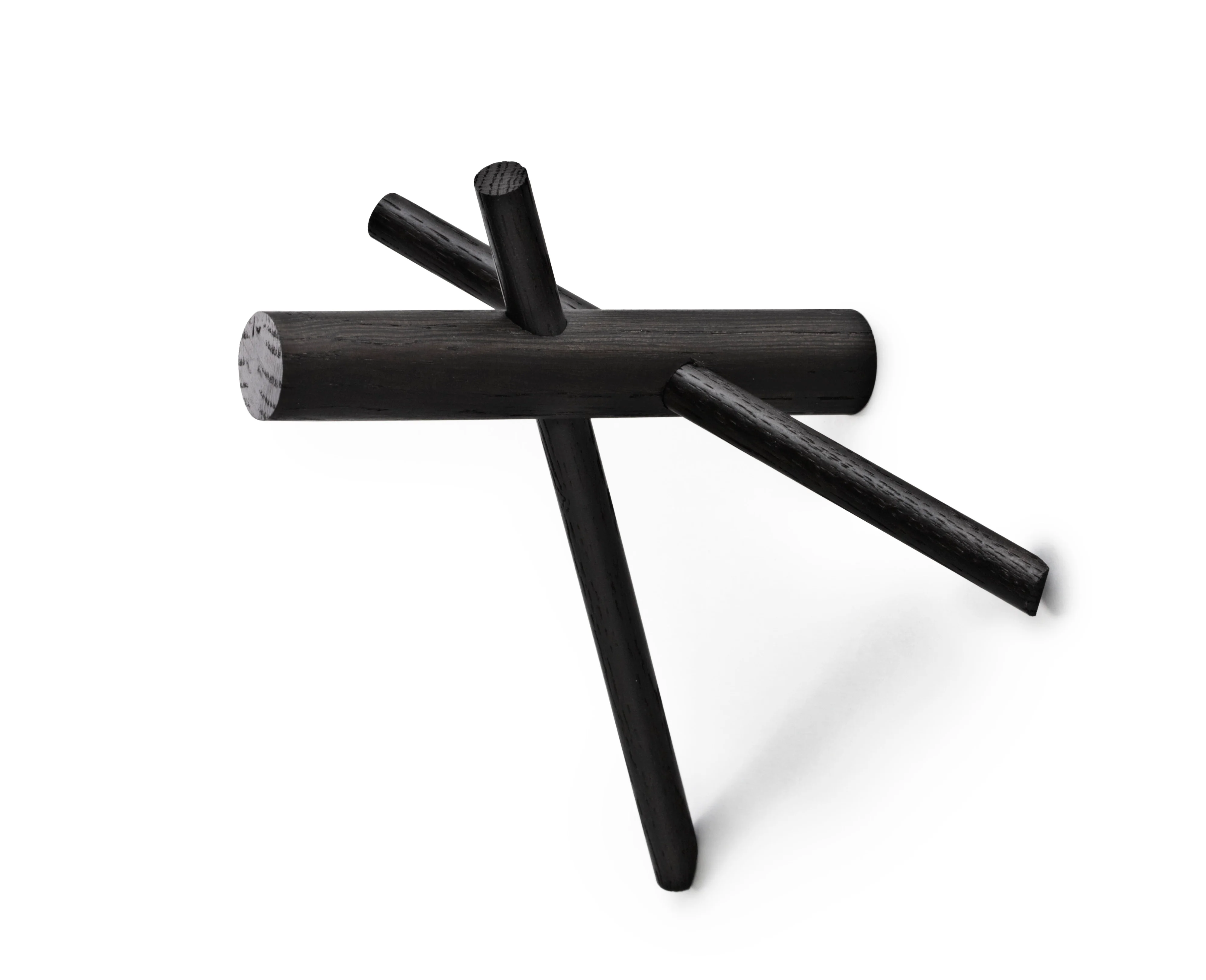 Zestaw wieszaków STICKS czarne drewno dębowe - Image 3
