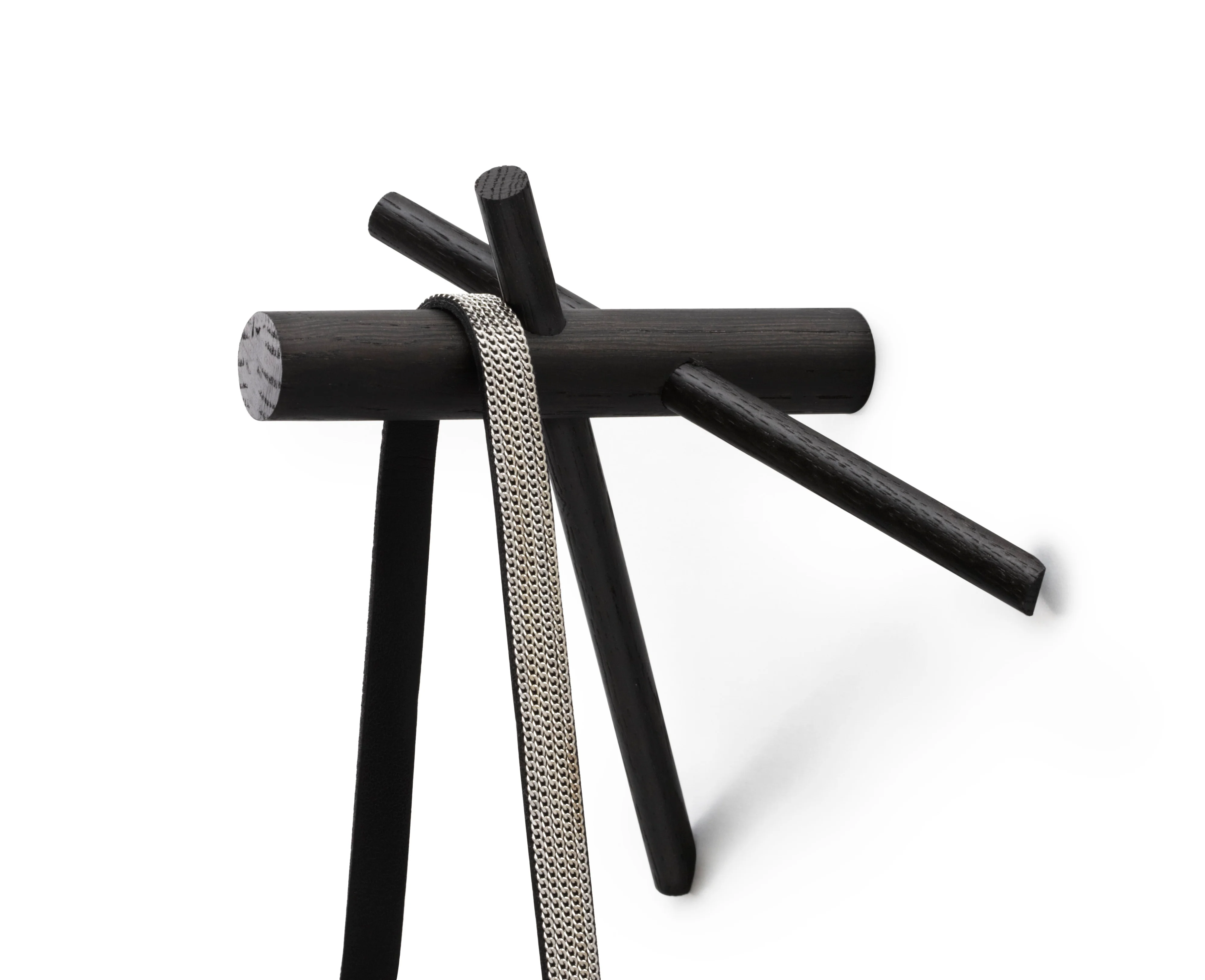 Zestaw wieszaków STICKS czarne drewno dębowe - Image 7